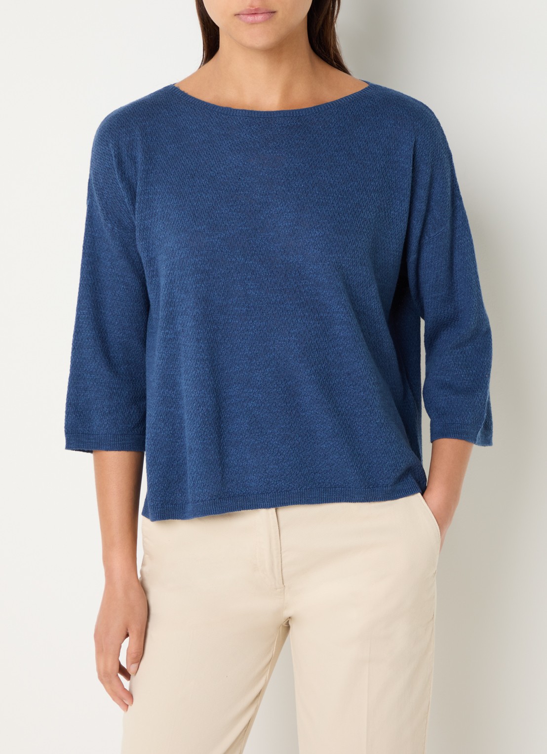 Benetton Top in linnenblend met boothals - detail 4 jeans