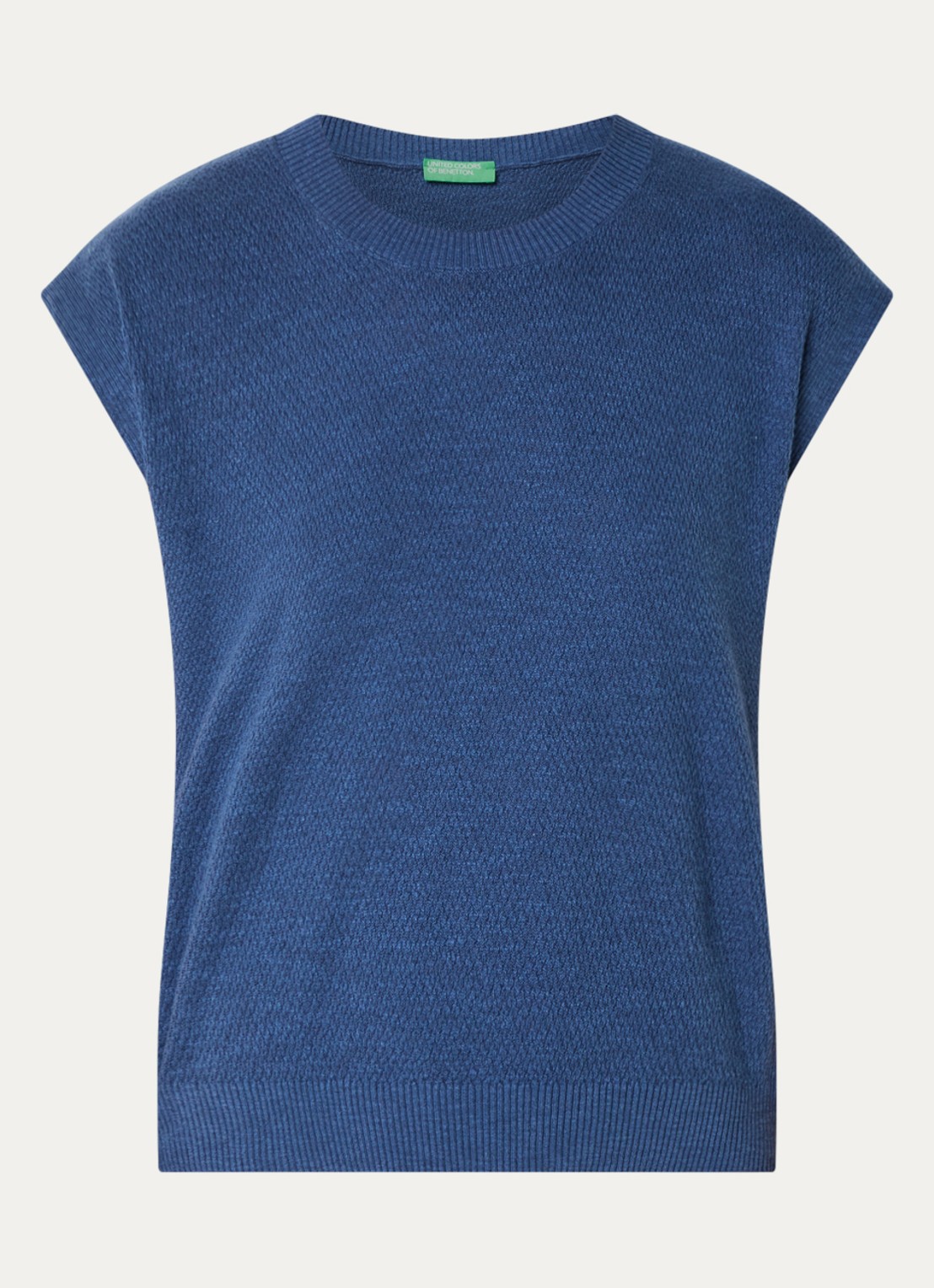 Benetton Top in linnenblend met ronde hals - voorkant 2 jeans
