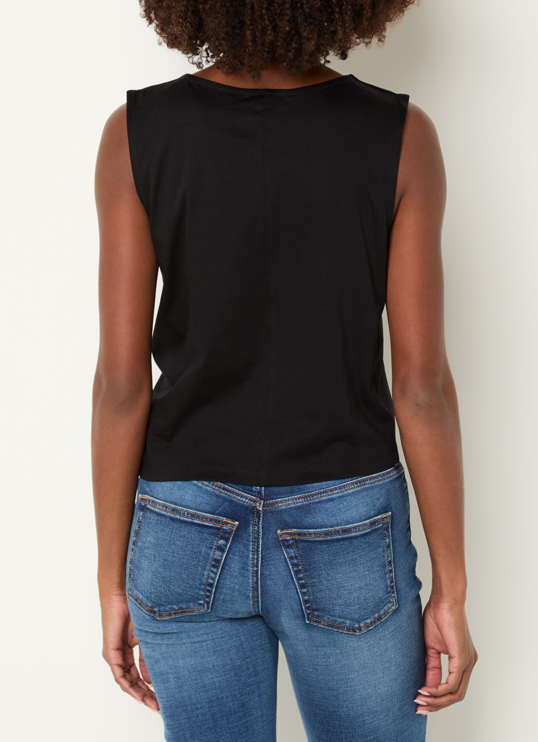 Benetton Top met knoopdetail  - achterkant zwart