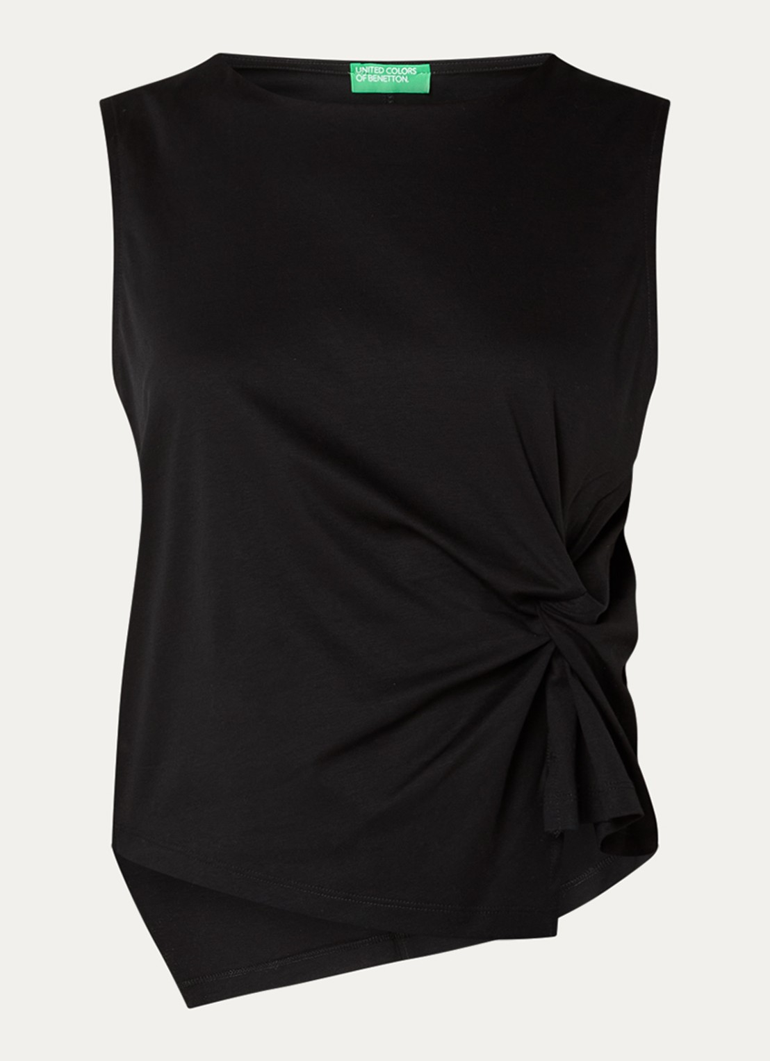 Benetton Top met knoopdetail  - voorkant 3 zwart