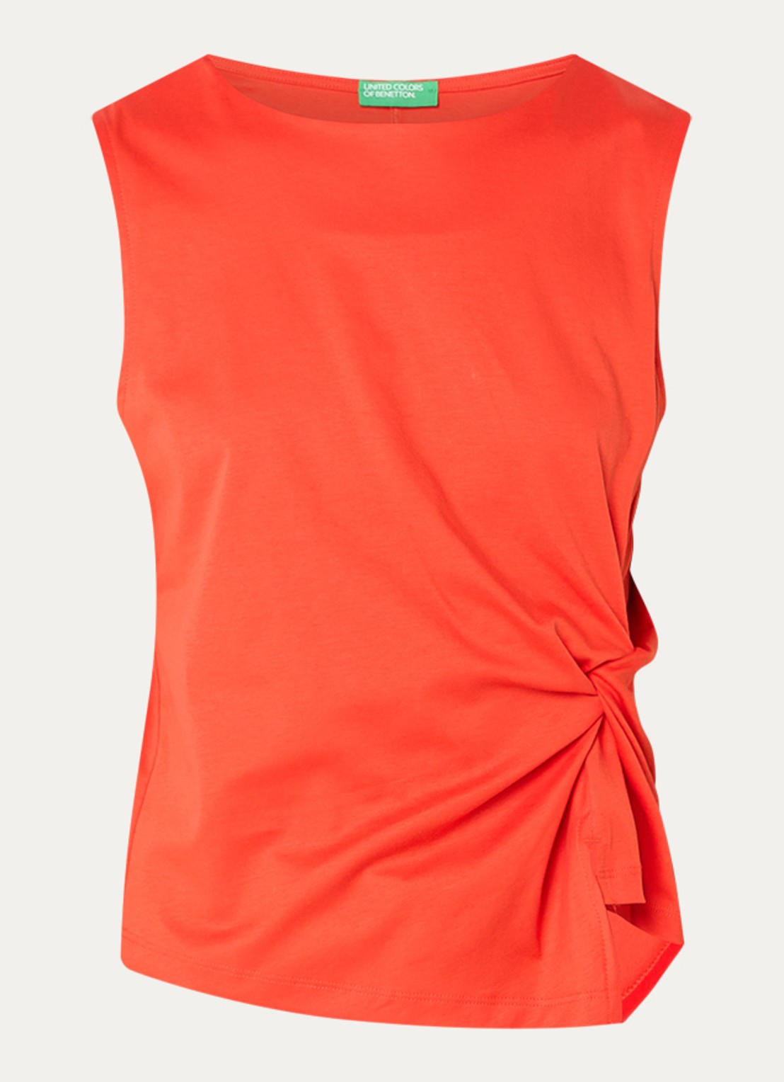 Benetton Top met knoopdetail  - voorkant 3 orange