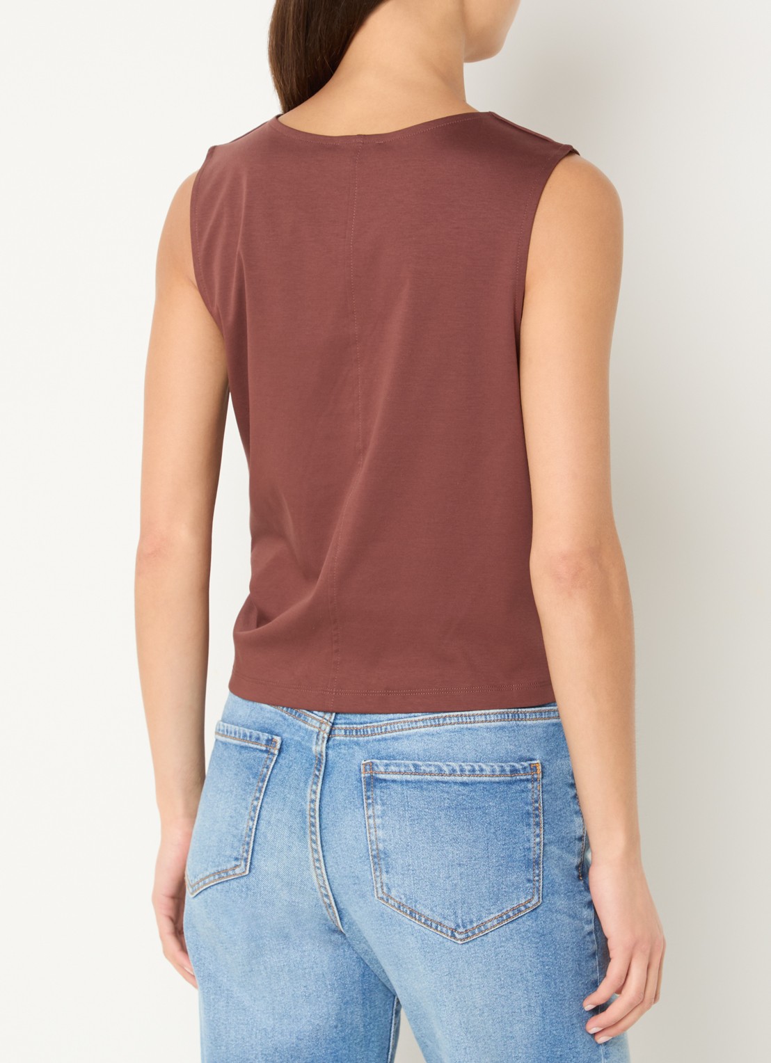 Benetton Top met knoopdetail  - achterkant 4 bruin