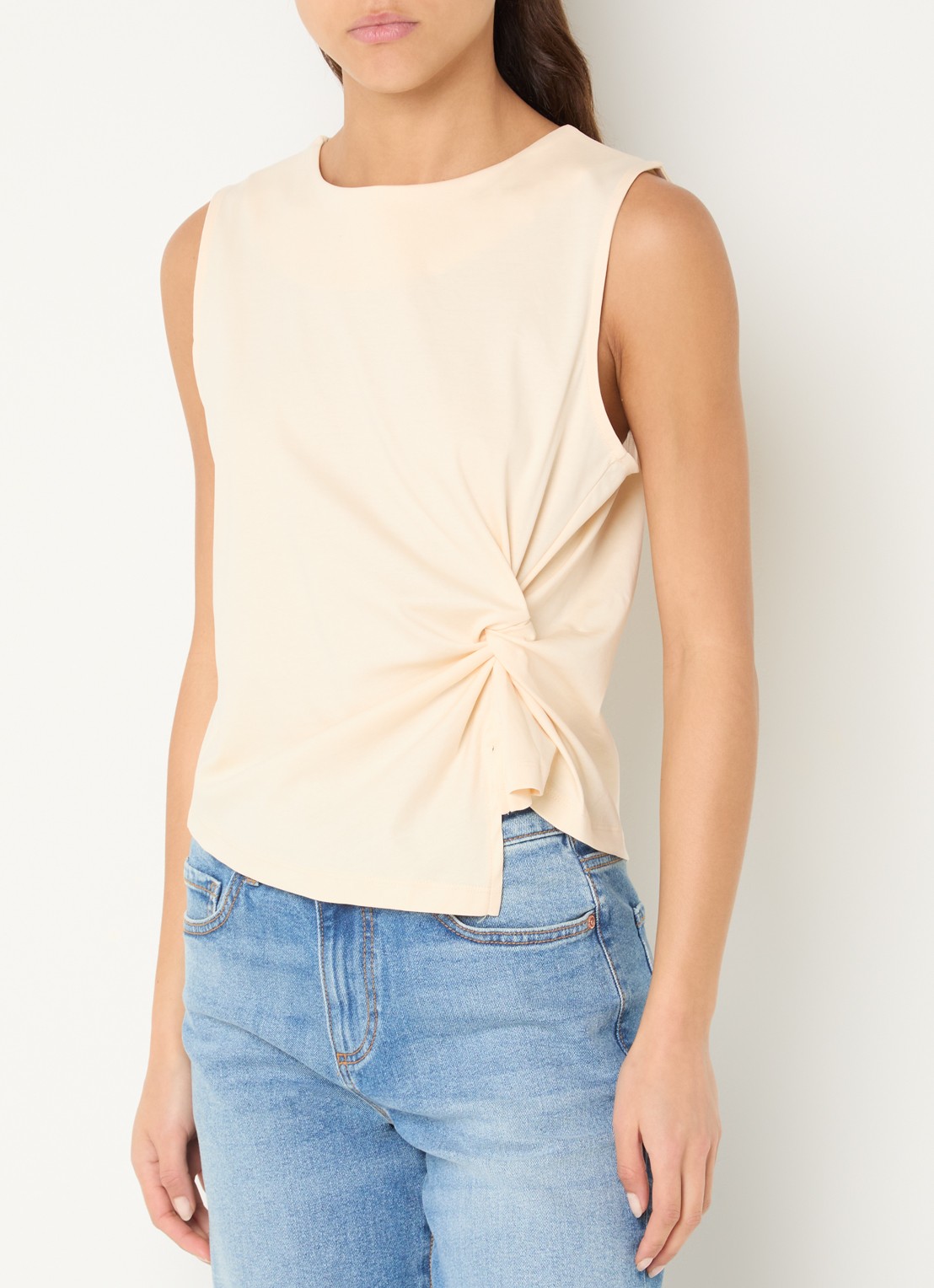 Benetton Top met knoopdetail  - detail 4 lichtgeel