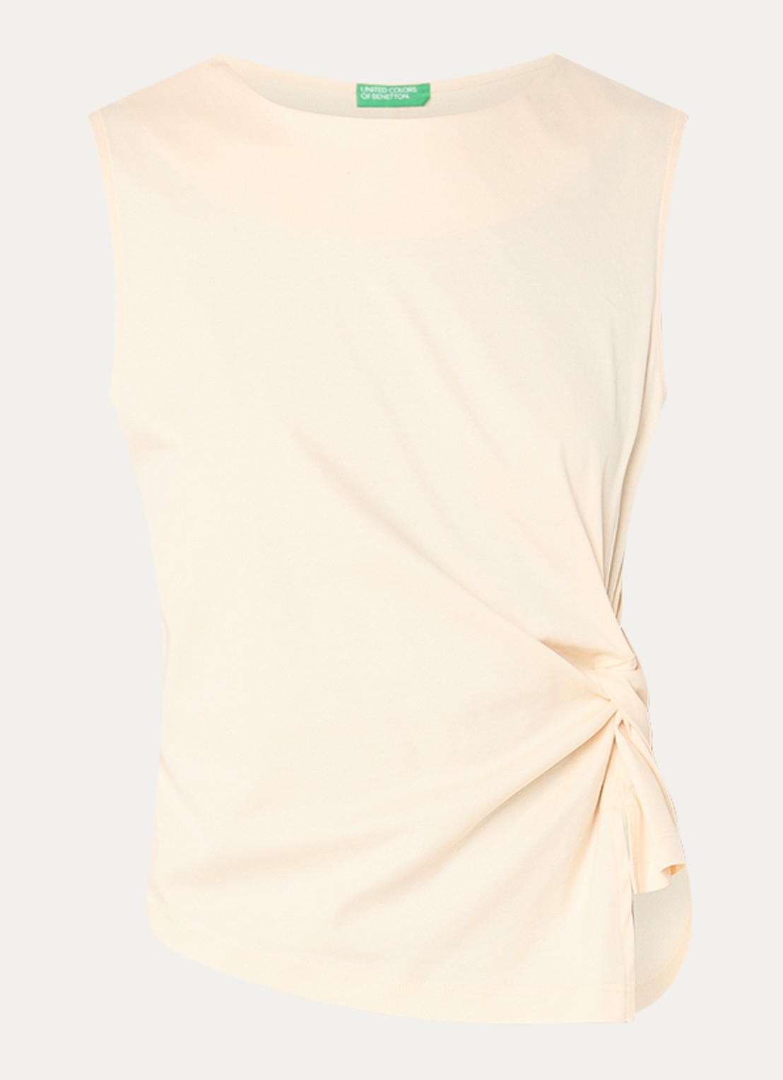 Benetton Top met knoopdetail  - voorkant lichtgeel