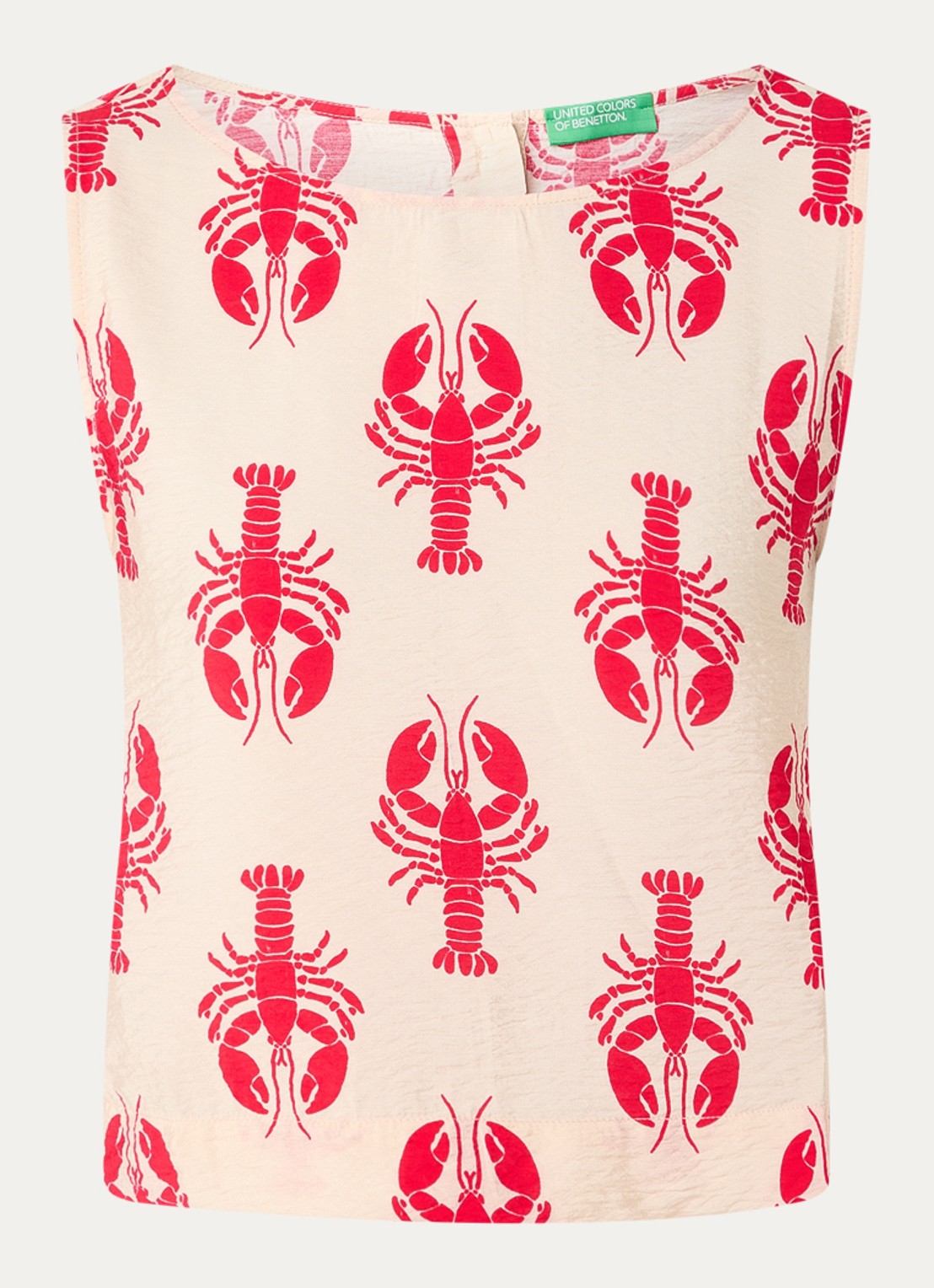Benetton Top met print - voorkant rood