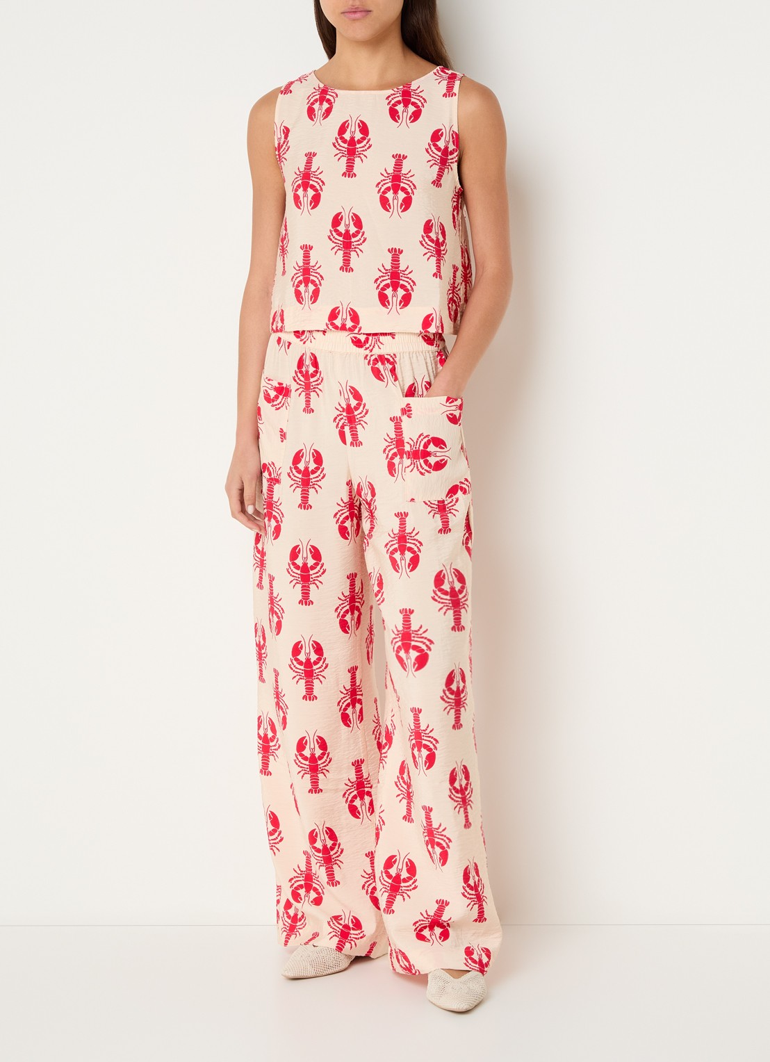 Benetton Top met print - voorkant 2 rood