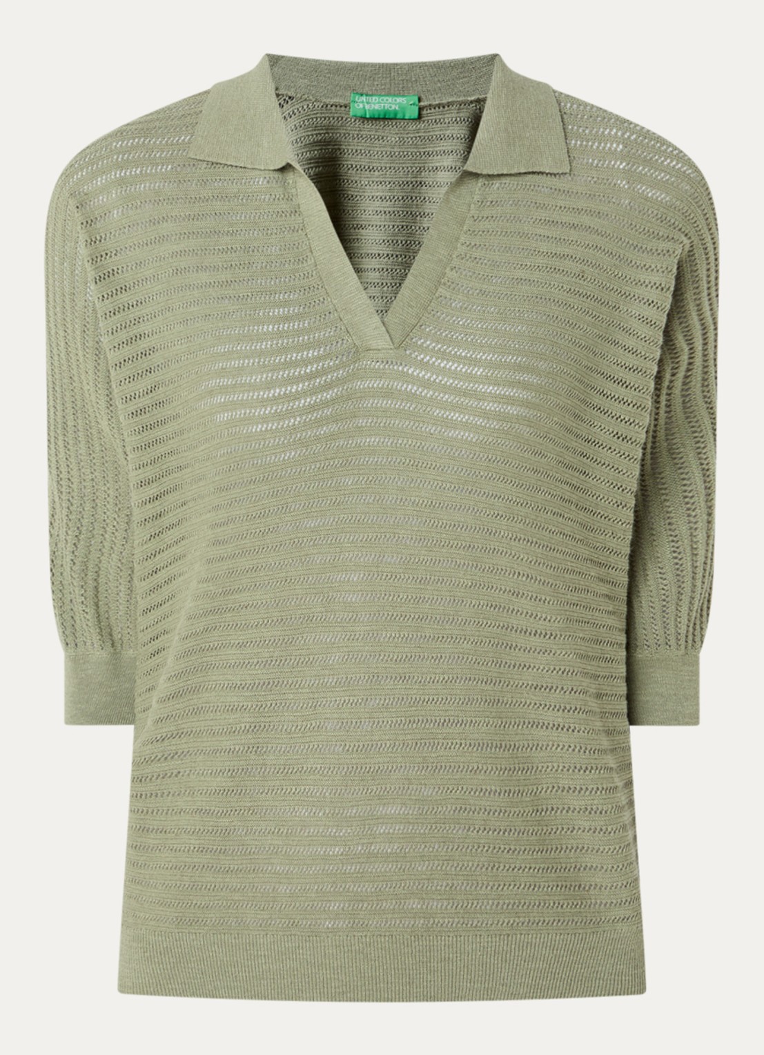 Benetton Top van crochet - voorkant groen