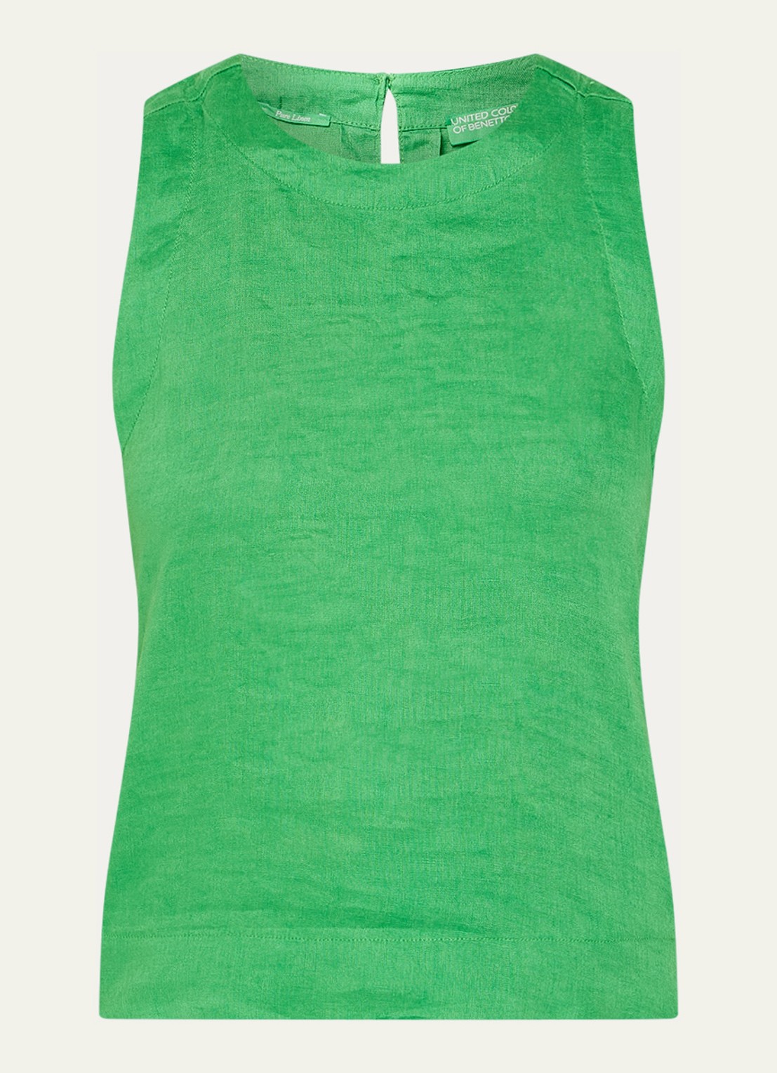 Benetton Top van linnen - voorkant 2 groen