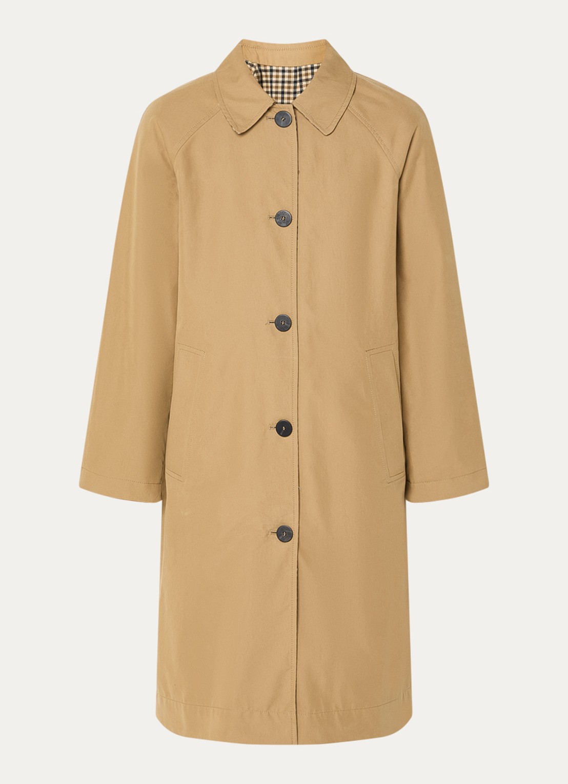 Benetton Trenchcoat met steekzakken - voorkant camel