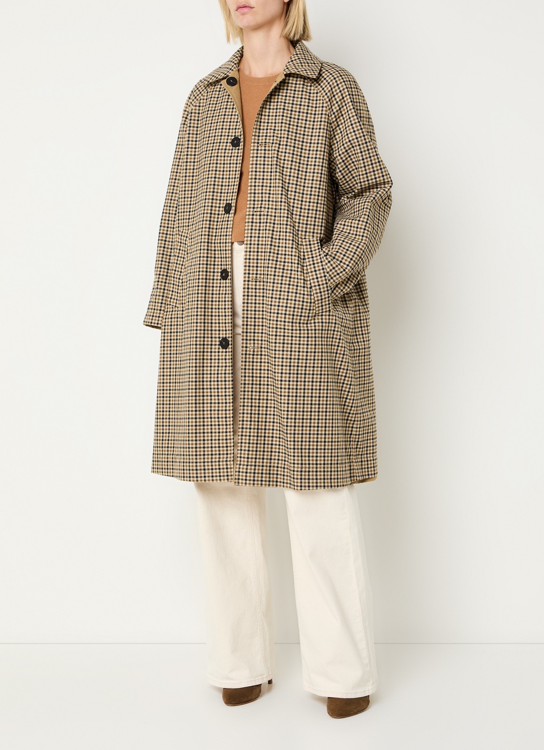 Benetton Trenchcoat met steekzakken - voorkant 2 camel