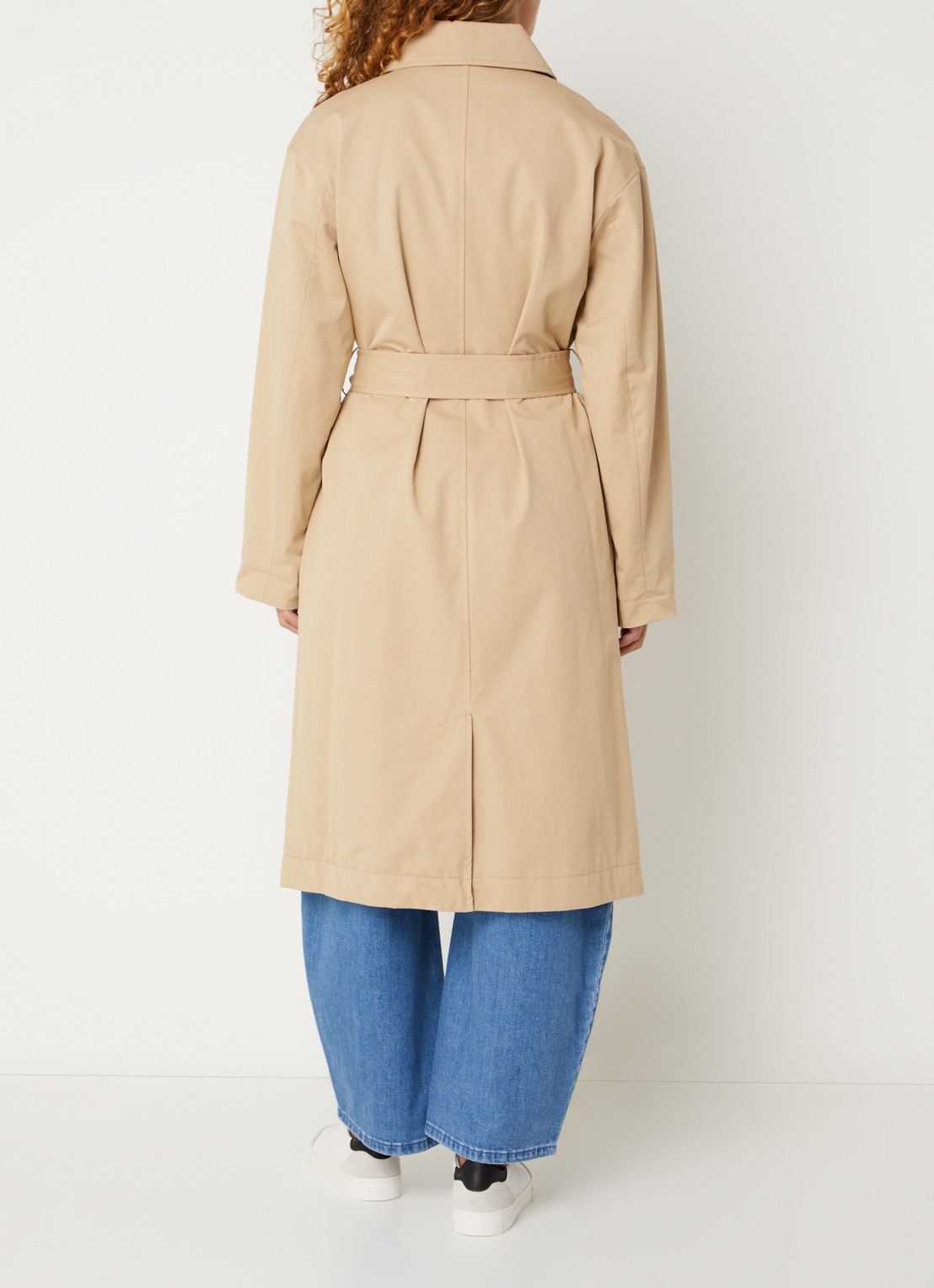 Benetton Trenchcoat met strikceintuur en steekzakken - achterkant camel