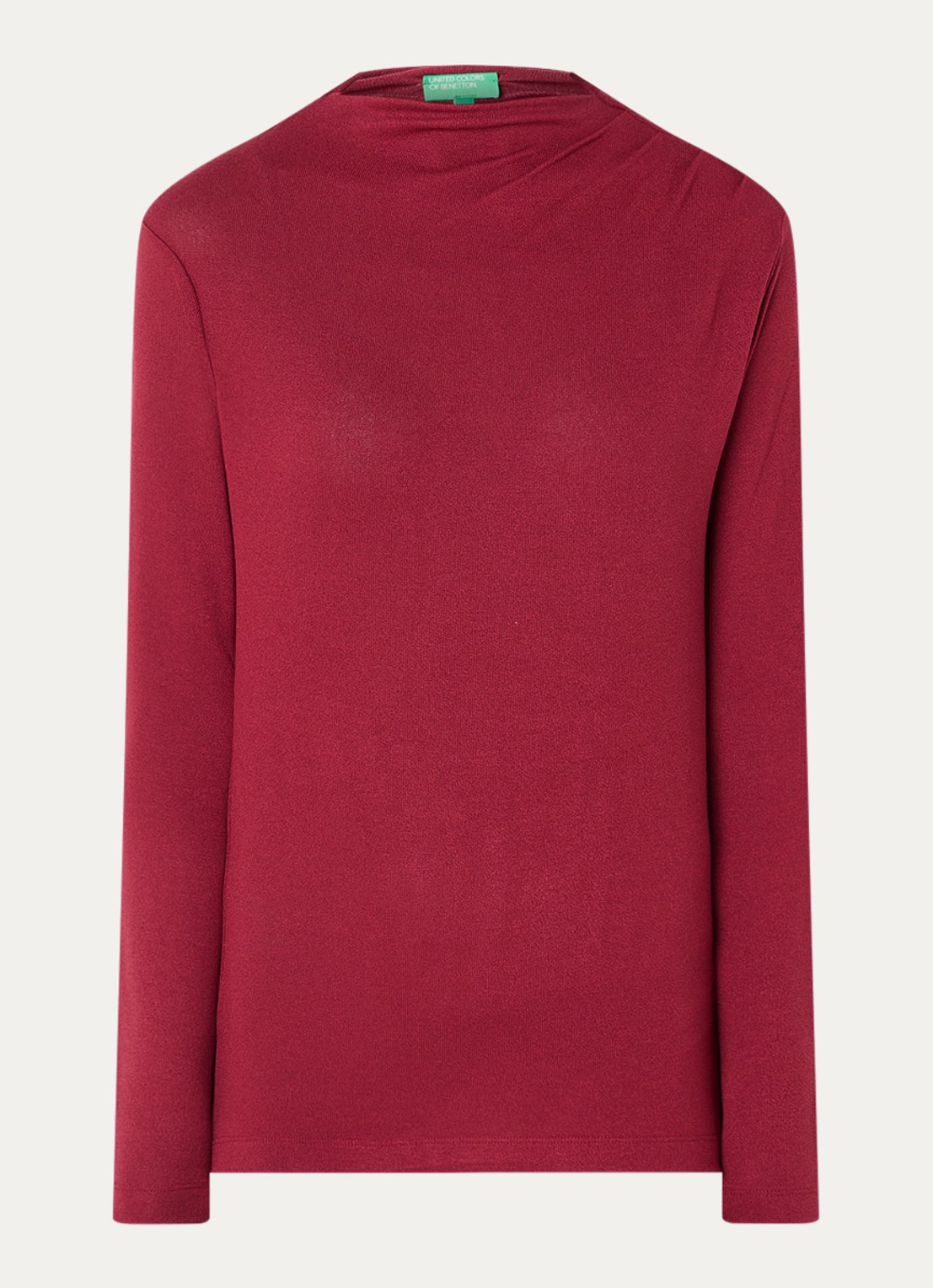 Benetton Trui met boothals - voorkant 3 donkerrood