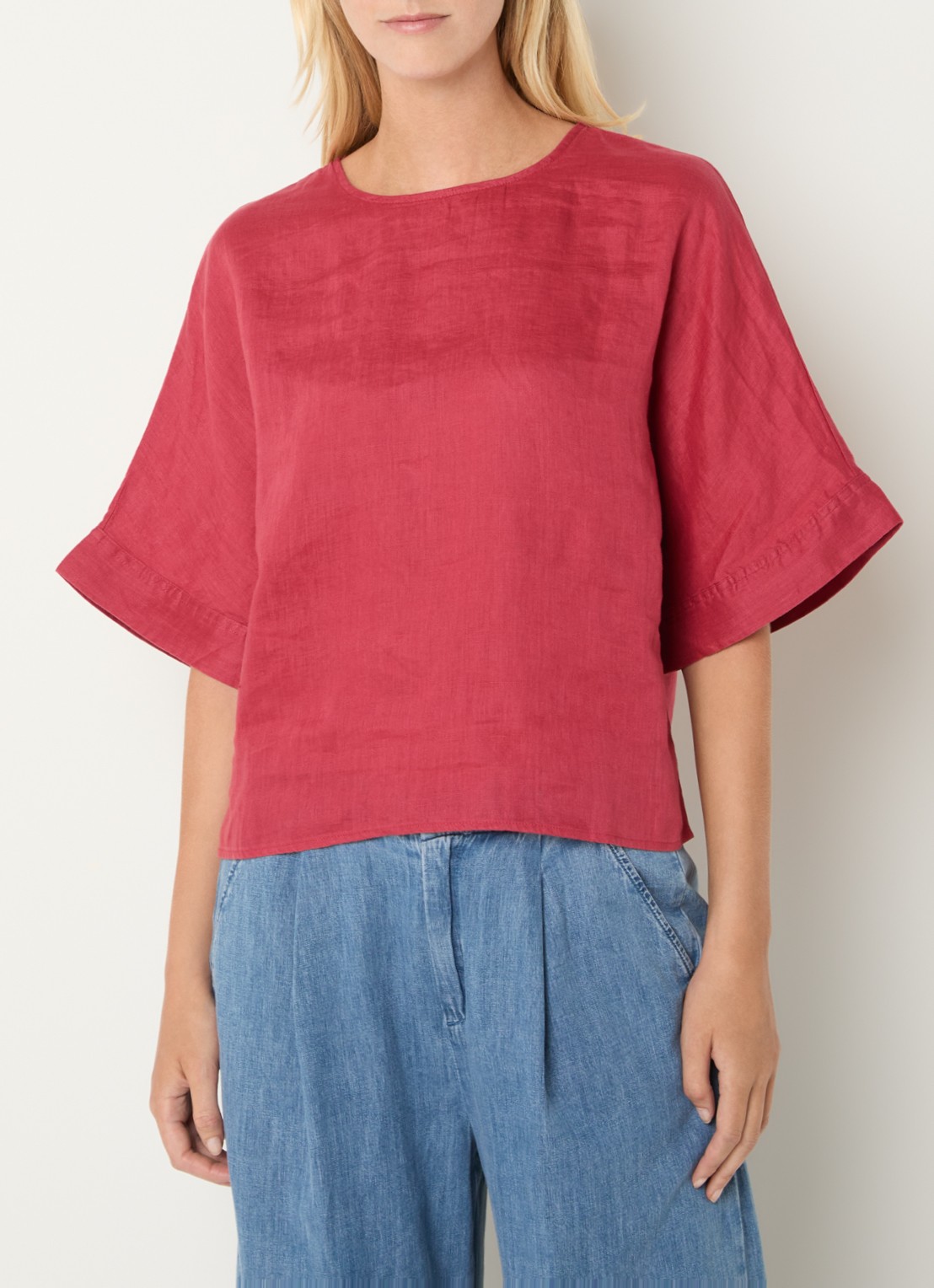 Benetton Tuniek met ronde hals - detail 4 kersenrood