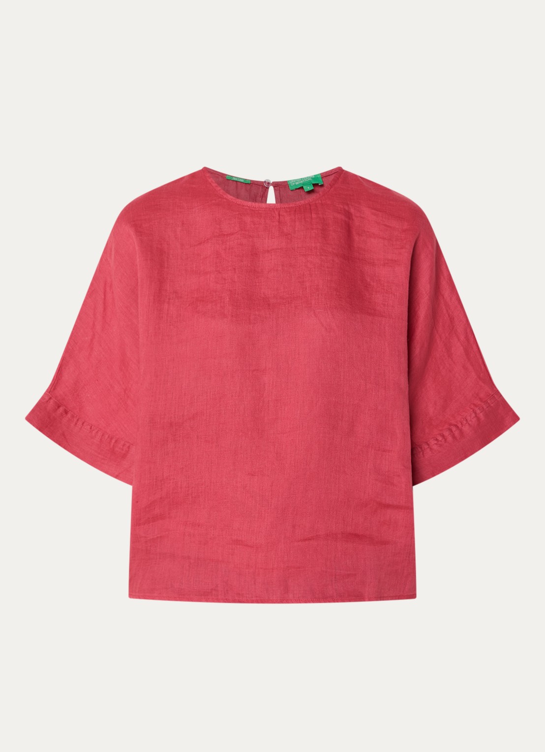 Benetton Tuniek met ronde hals - voorkant 2 kersenrood
