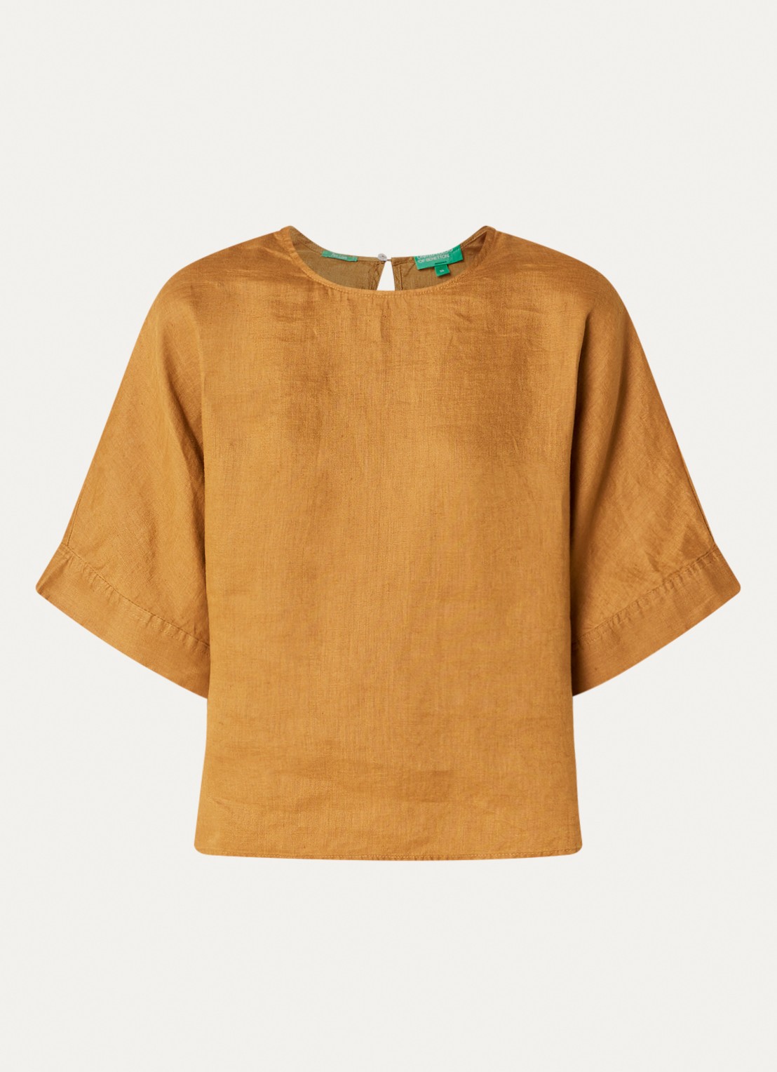 Benetton Tuniek met ronde hals - voorkant 3 mosterd