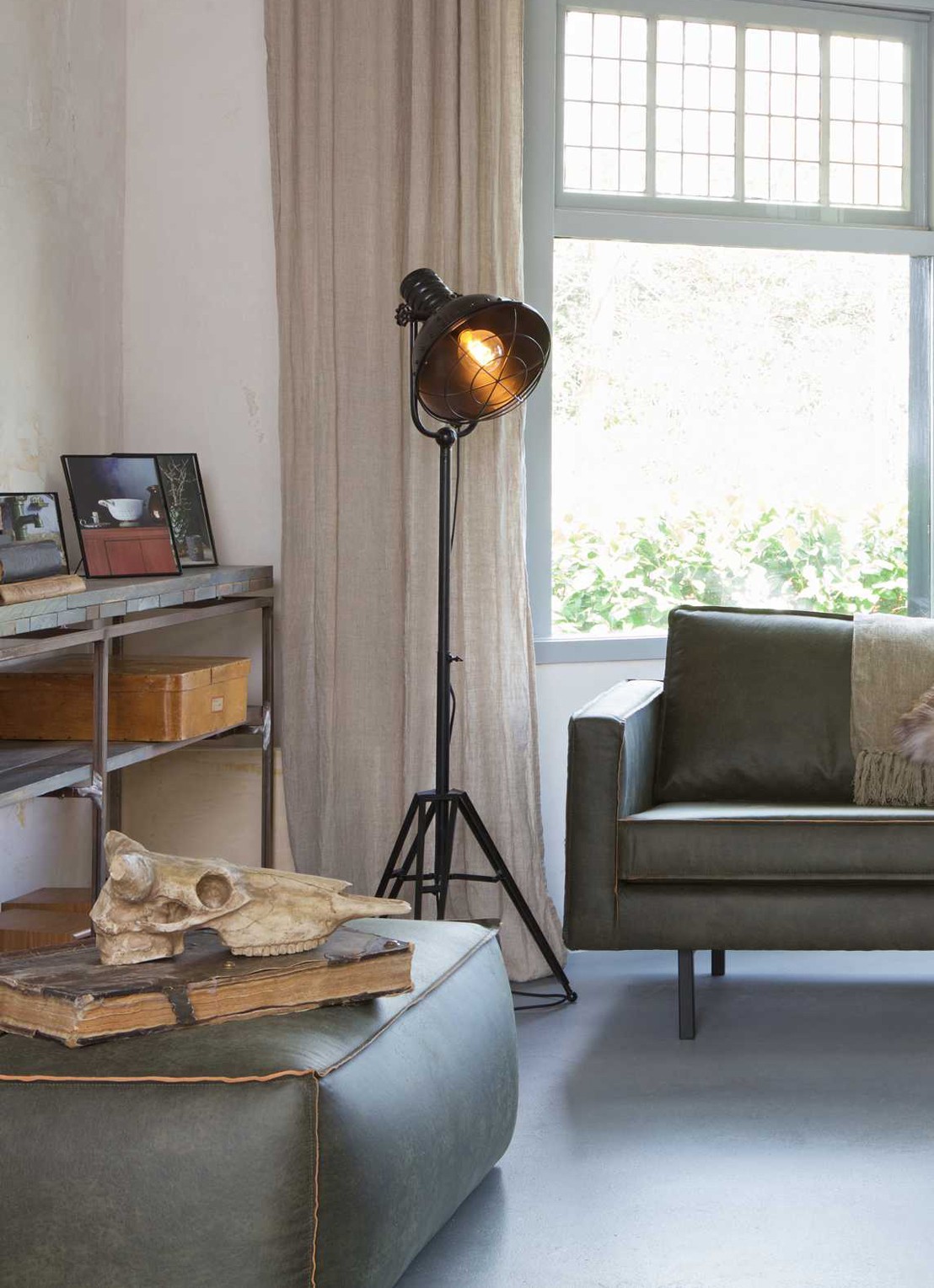 BePureHome Rodeo poef - detail 2 bruin