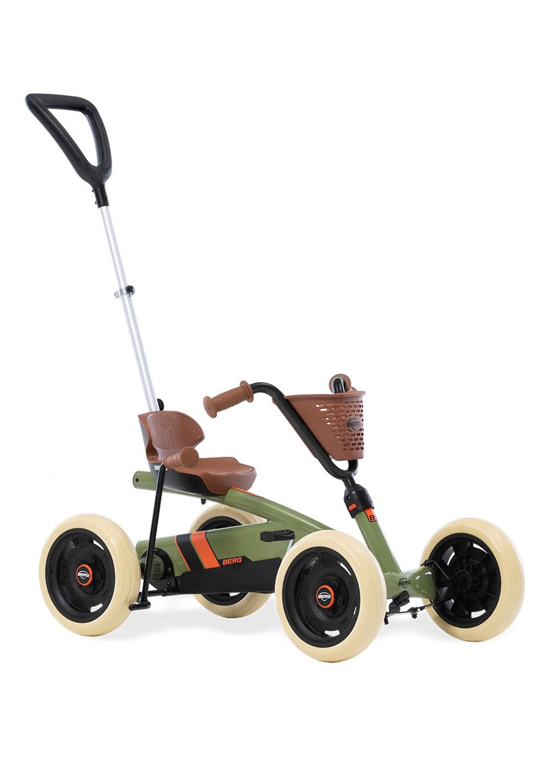 Berg Toys Buzzy Retro 2-in-1 skelter en duwauto - voorkant 5 legergroen