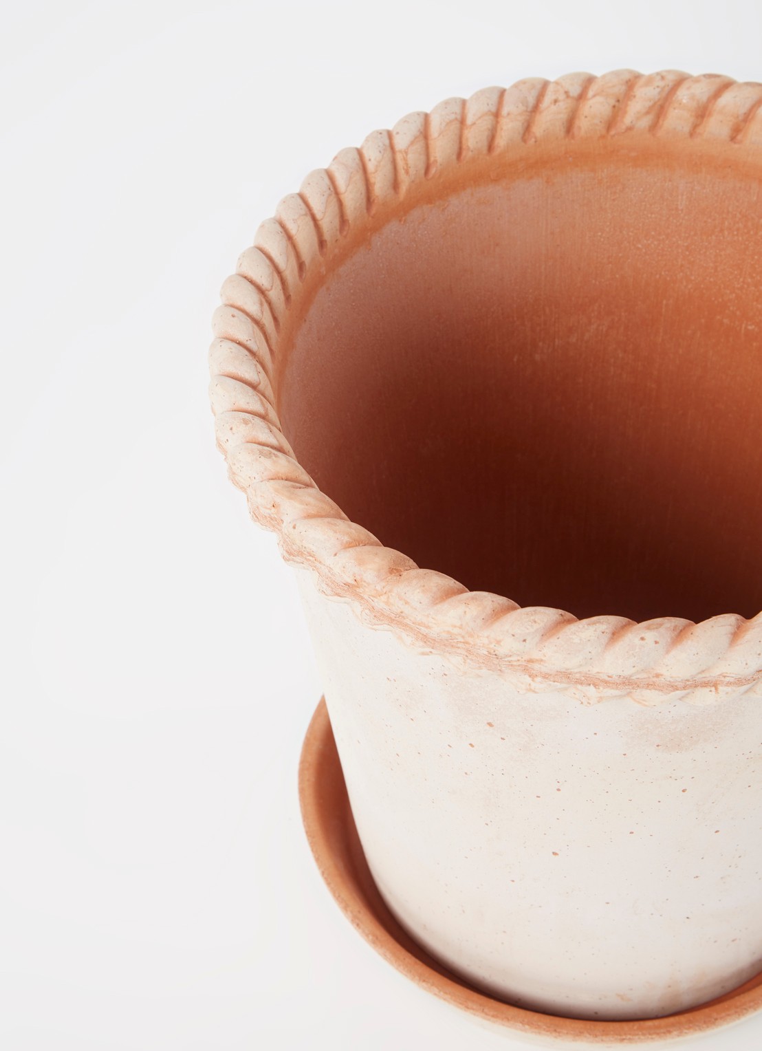 Bergs Potter Emilia bloempot voor binnen en buiten Ø25 cm - voorkant 2 donkerbeige