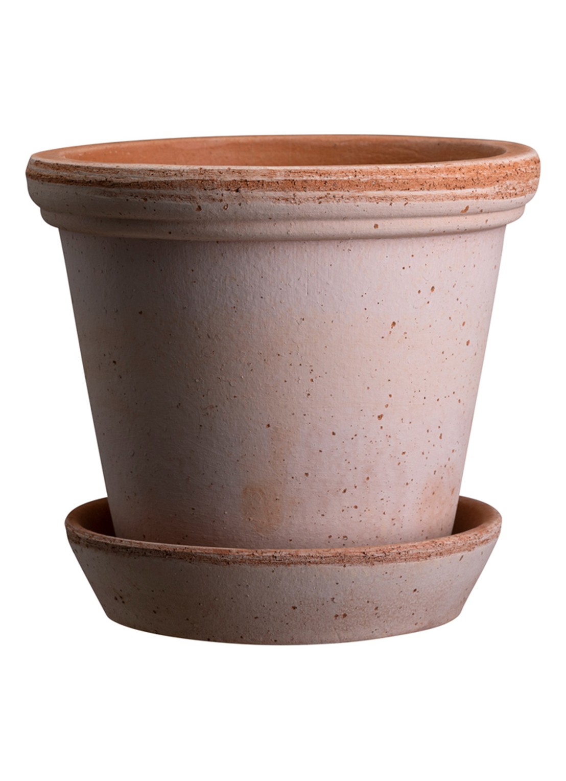 Bergs Potter Flora bloempot voor binnen en buiten Ø14 cm - voorkant donkerbeige