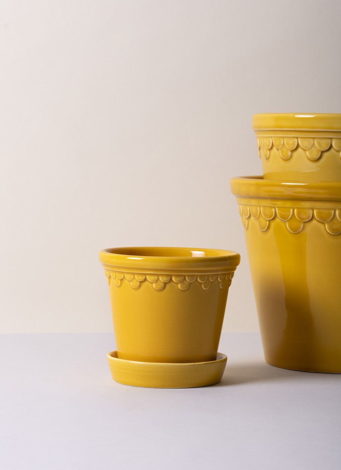 Bergs Potter Københavner bloempot voor binnen Ø 14 cm - achterkant 4 geel