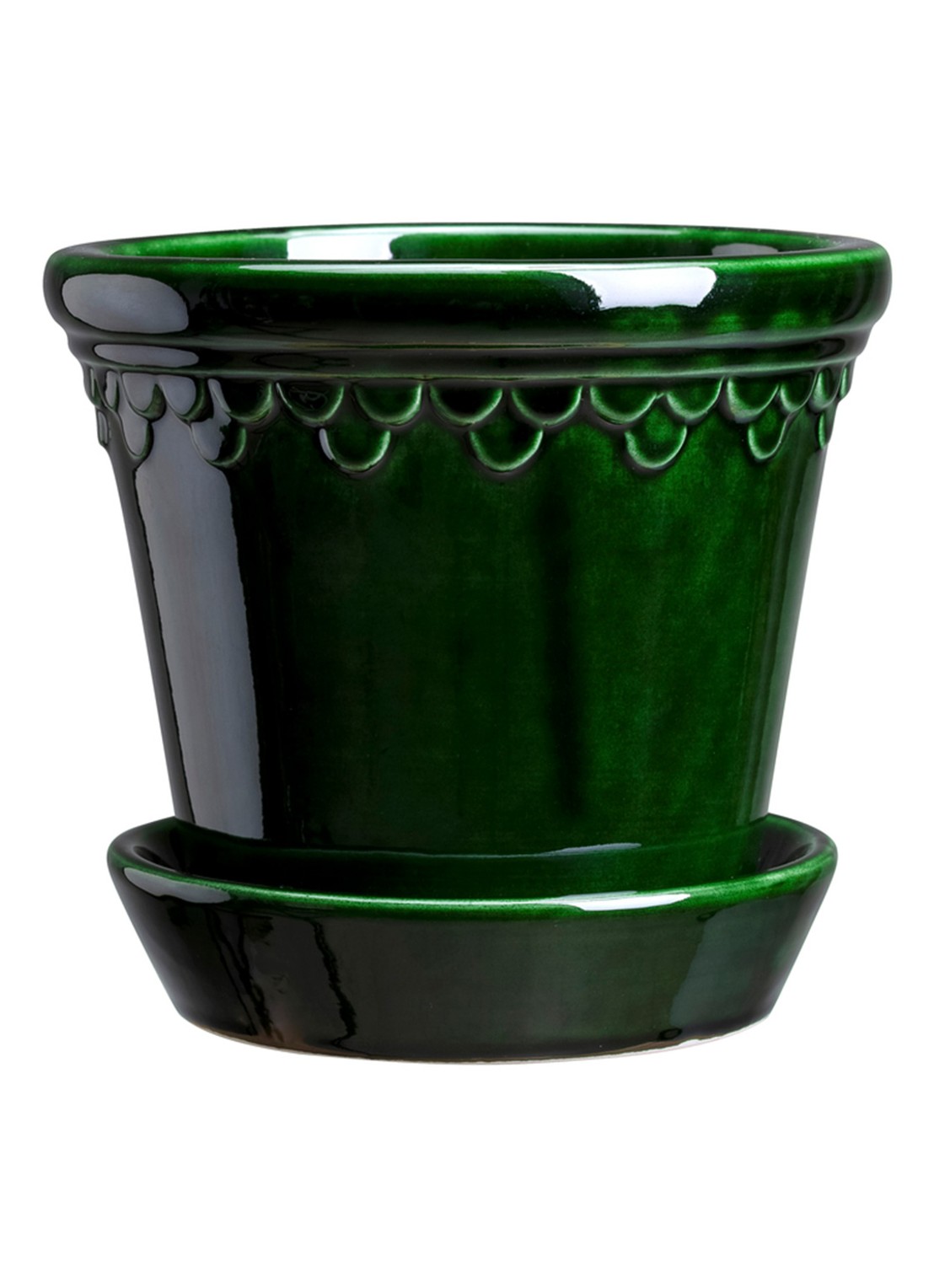 Bergs Potter Københavner bloempot voor binnen en buiten Ø10 cm - voorkant 2 groen