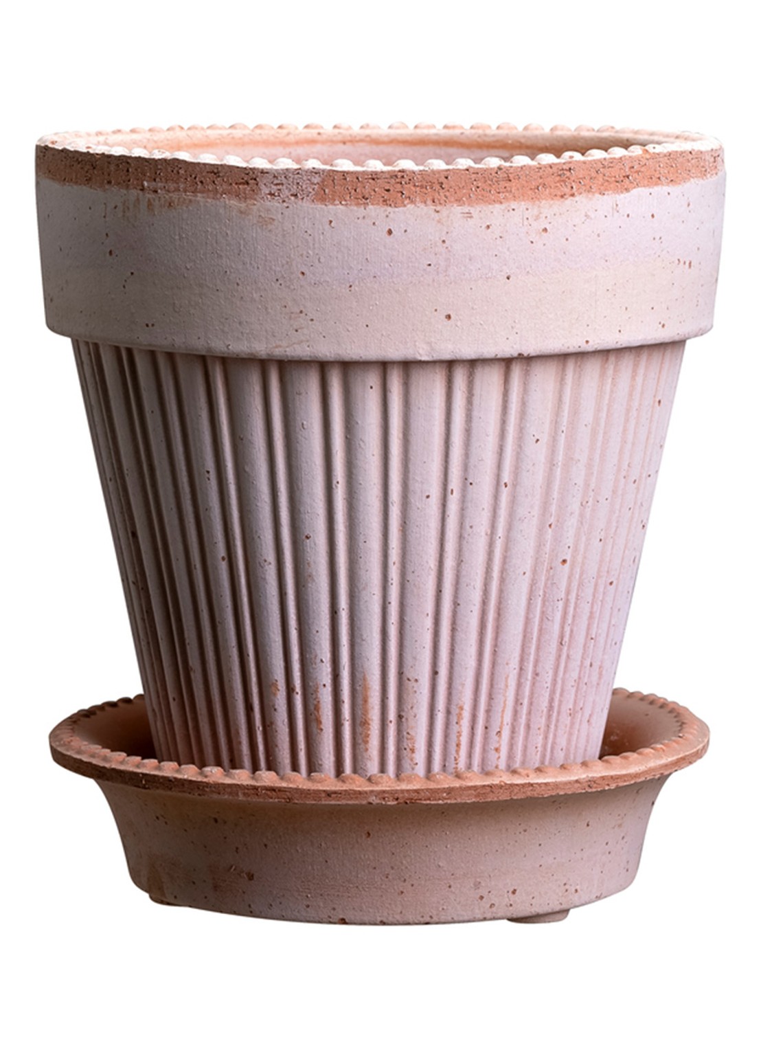 Bergs Potter Simona bloempot voor binnen en buiten Ø18 cm - voorkant donkerbeige