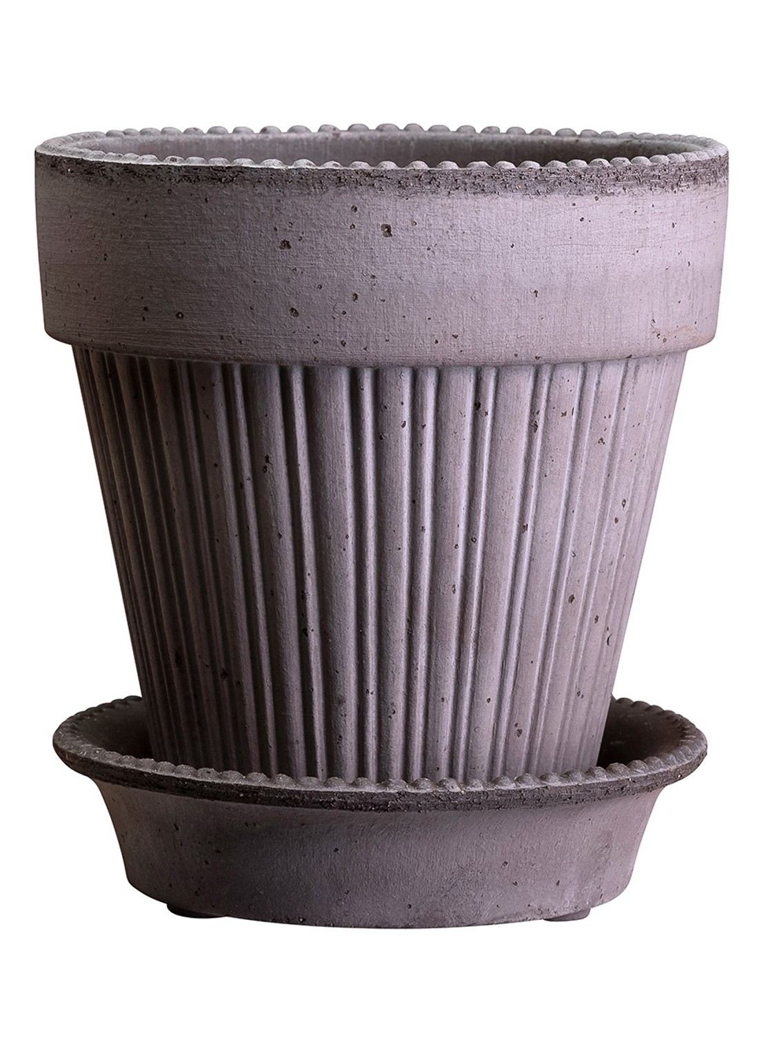Bergs Potter Simona Raw bloempot voor binnen Ø12 cm - voorkant grijs