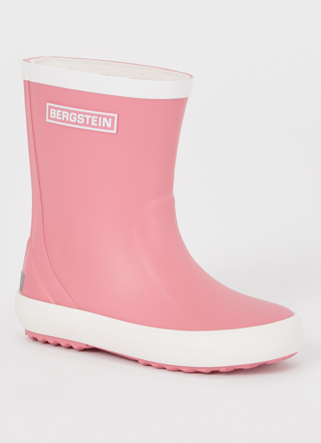 Bergstein Classic regenlaars met logo - voorkant 2 koraalroze