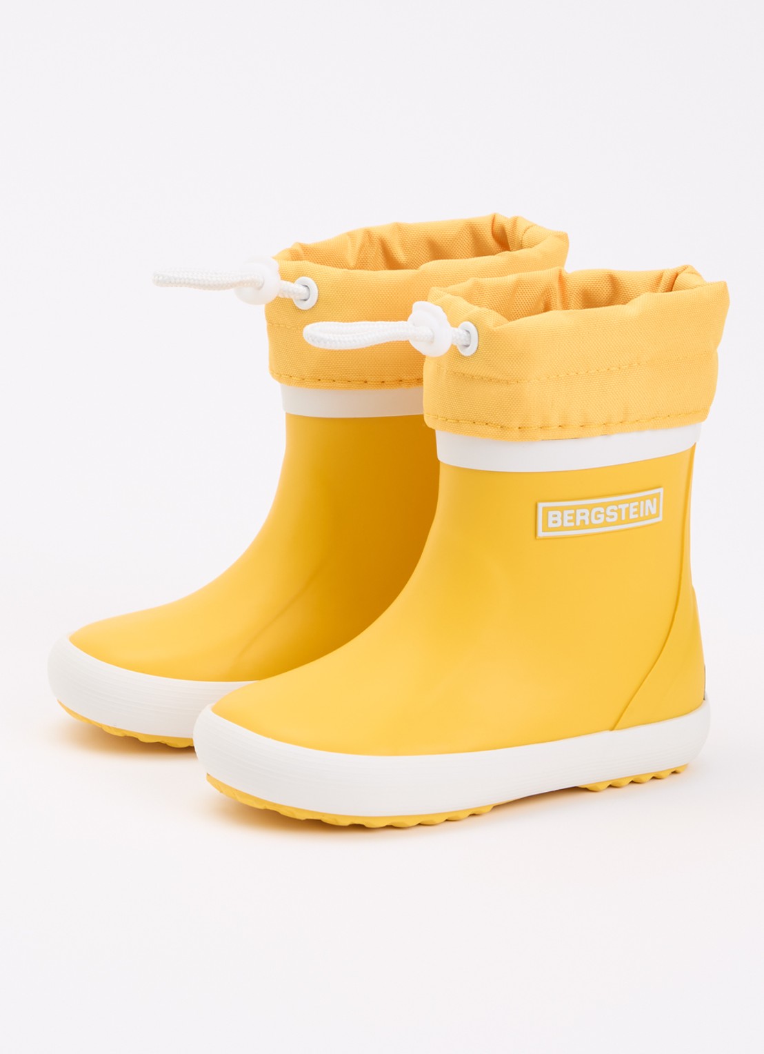 Bergstein Classic regenlaars met logo - voorkant 2 geel