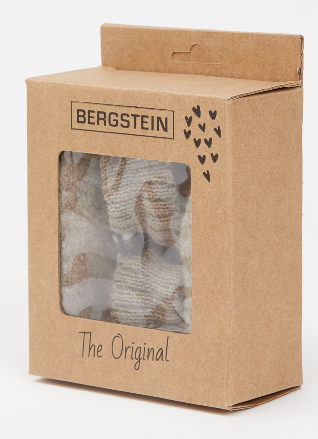 Bergstein Cozy babyslofjes van wol in giftbox - detail donkerbeige