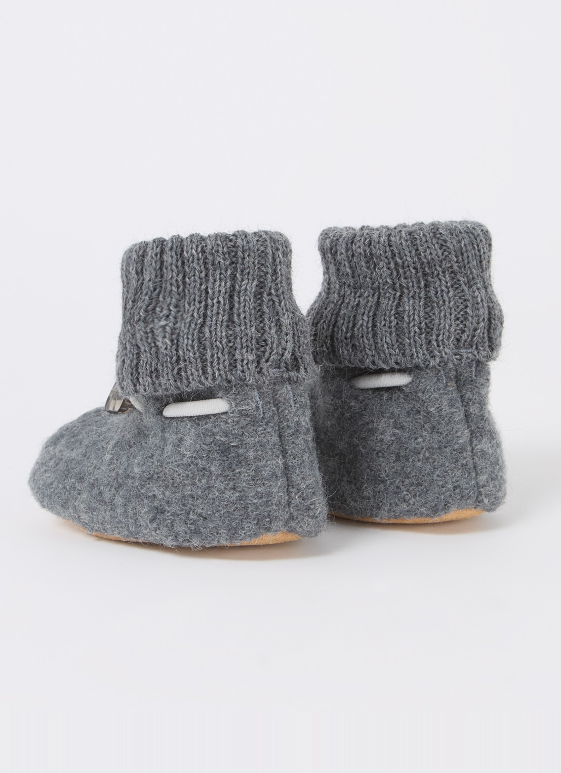 Bergstein Cozy babyslofjes van wol in giftbox - achterkant 5 grijs