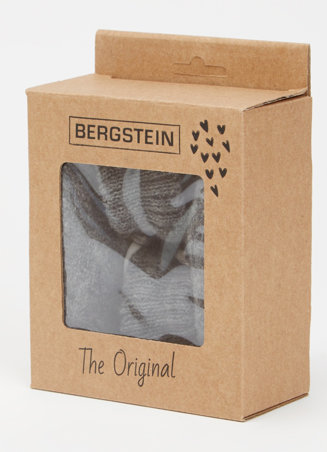 Bergstein Cozy babyslofjes van wol in giftbox - detail grijs