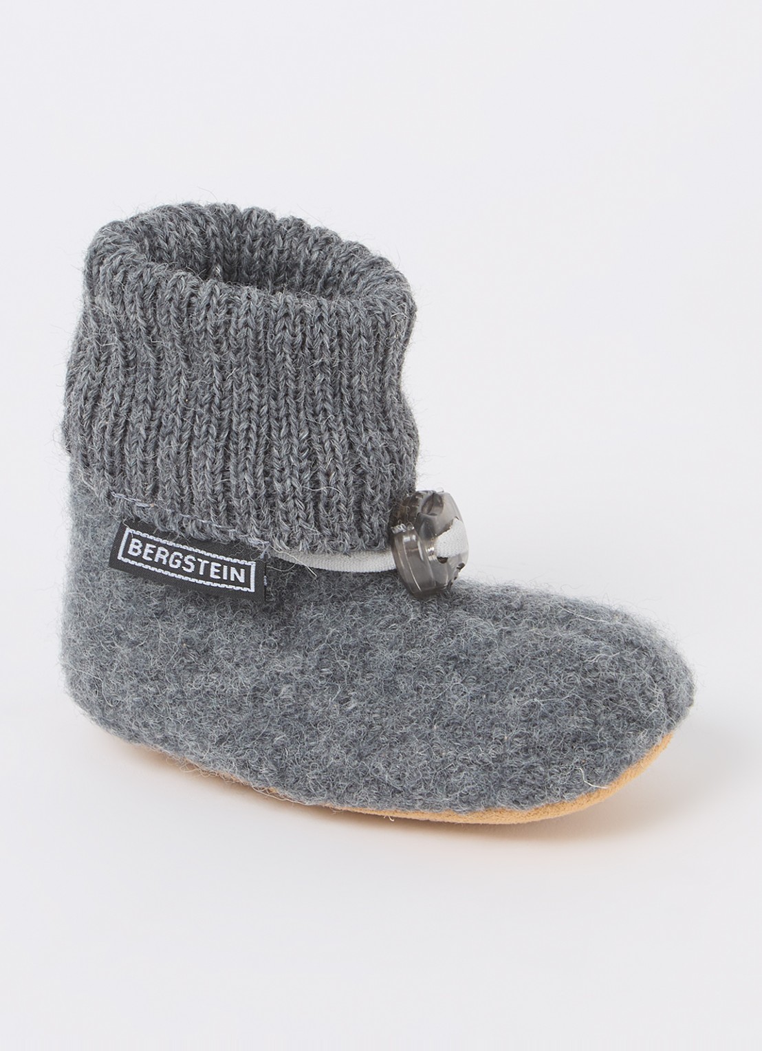 Bergstein Cozy babyslofjes van wol in giftbox - voorkant 3 grijs