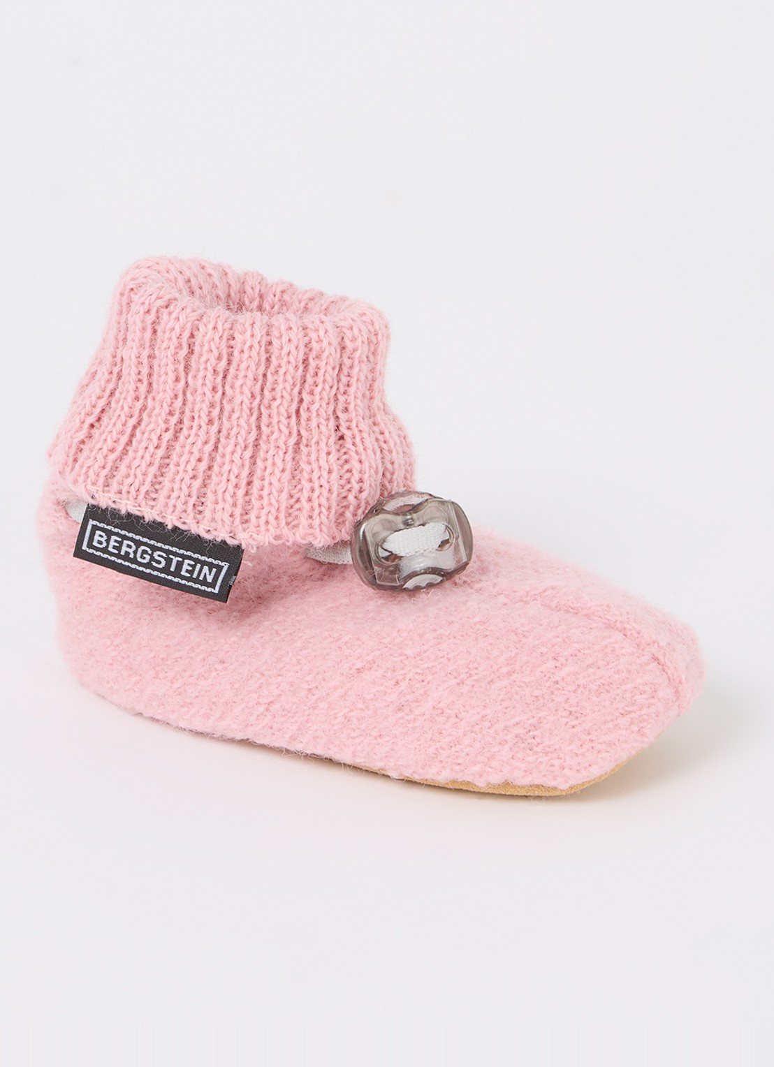 Bergstein Cozy babyslofjes van wol in giftbox - voorkant oudroze
