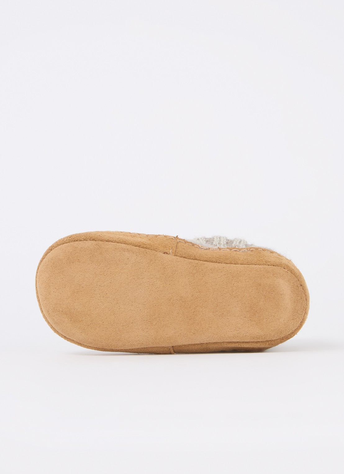 Bergstein Cozy Lux pantoffel van scheerwol - detail 2 donkerbeige