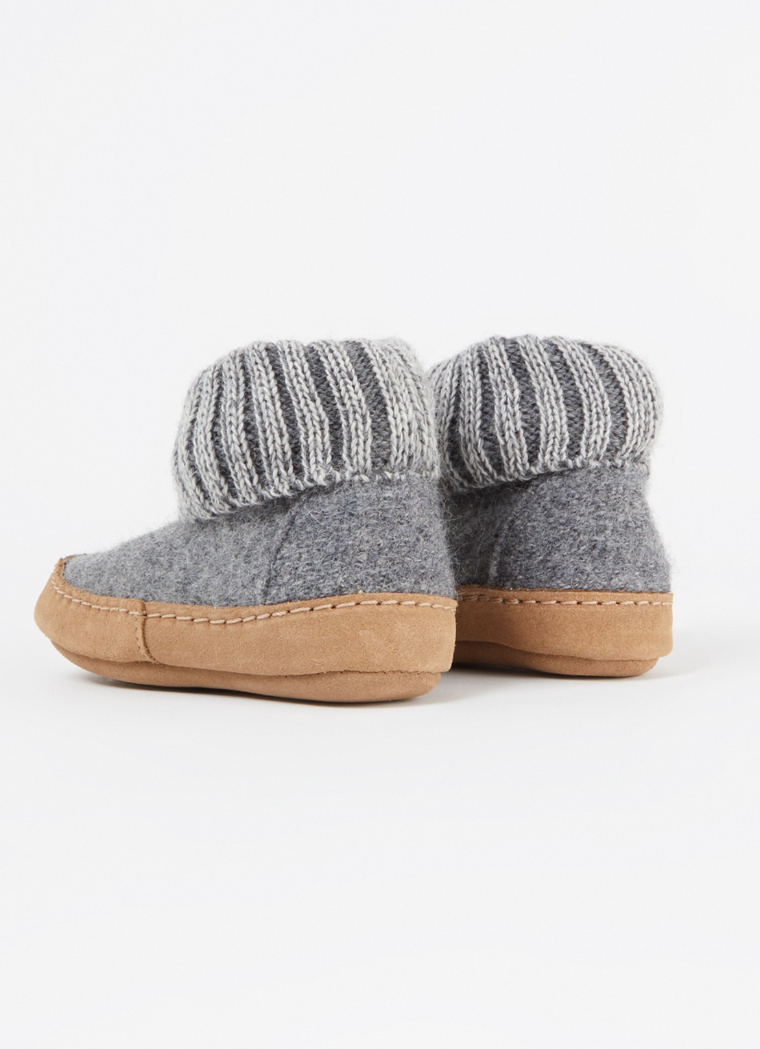 Bergstein Cozy Lux pantoffel van scheerwol - achterkant 3 donkergrijs