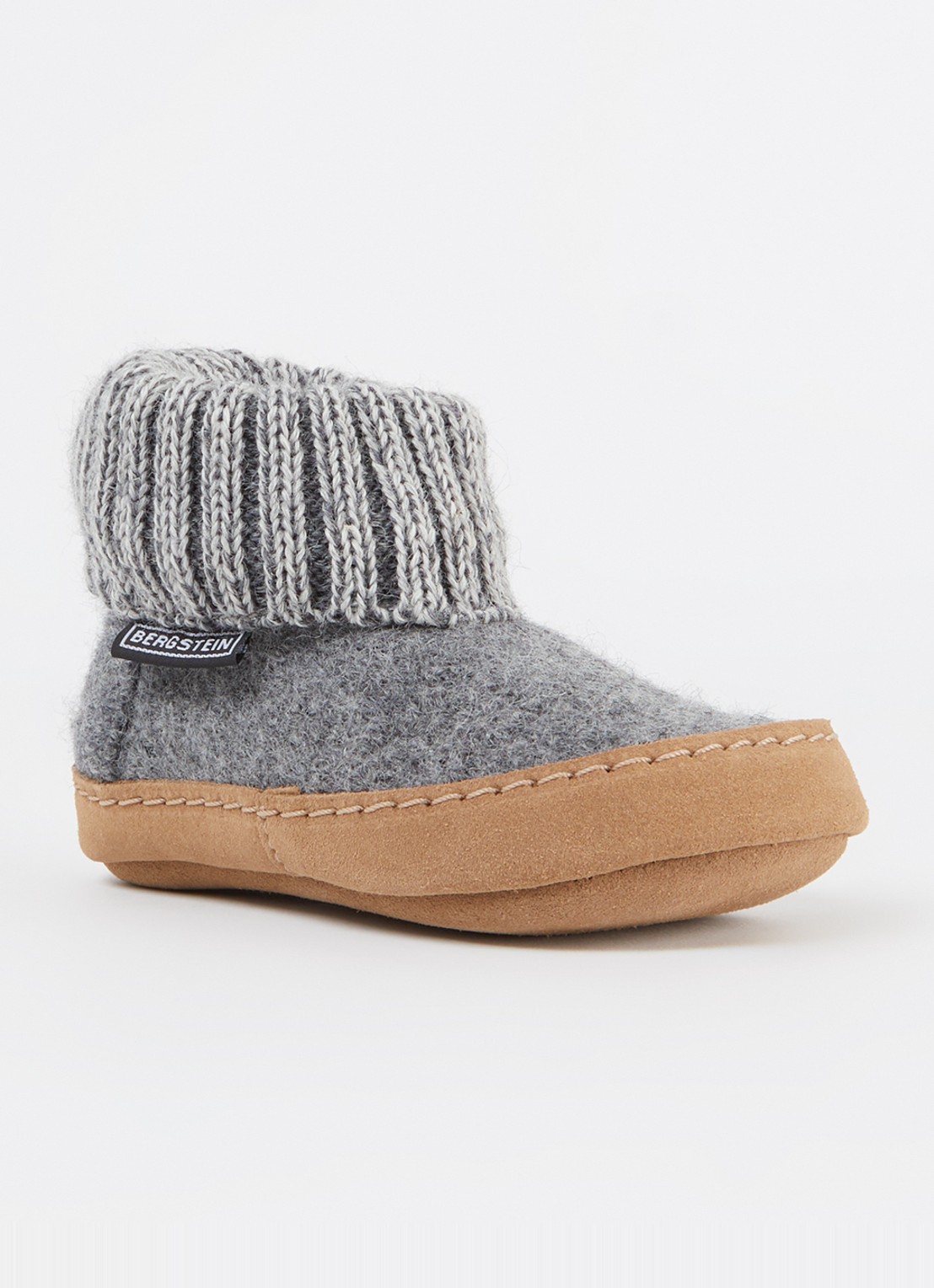 Bergstein Cozy Lux pantoffel van scheerwol - voorkant donkergrijs