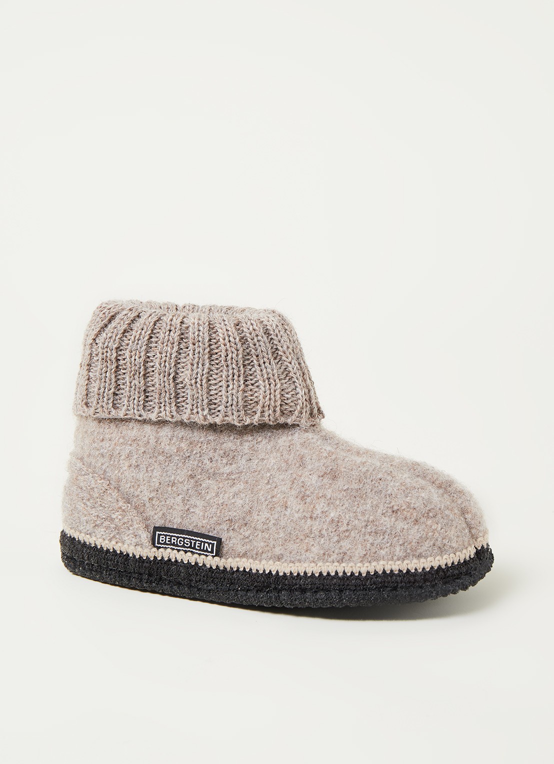 Bergstein Cozy pantoffel van wol - voorkant 3 beige