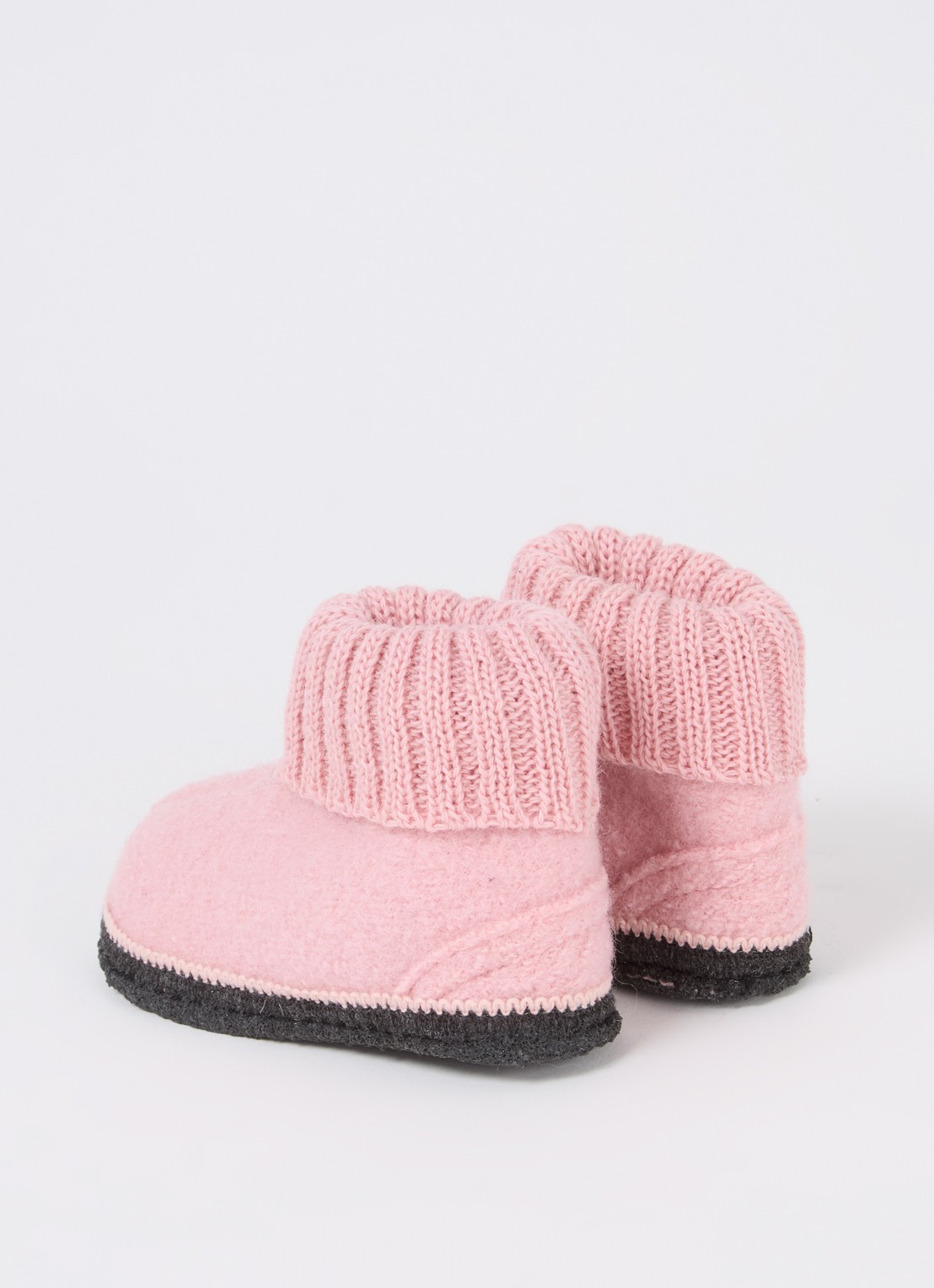 Bergstein Cozy pantoffel van wol - achterkant zalmroze