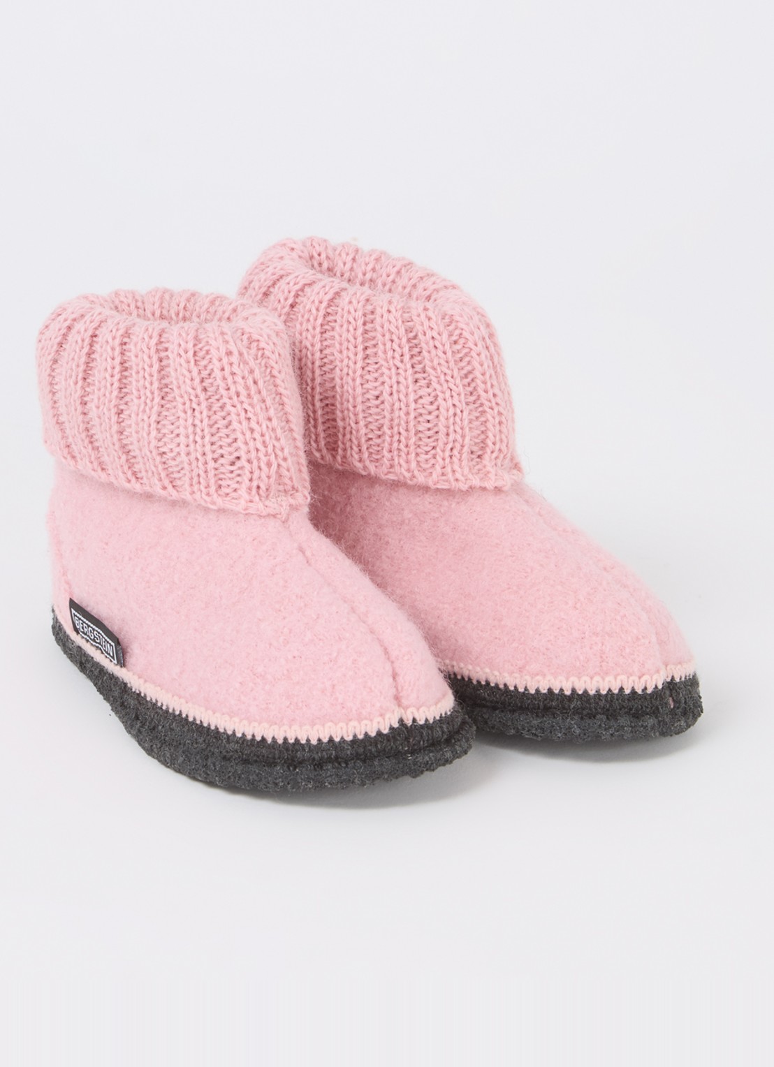 Bergstein Cozy pantoffel van wol - voorkant 4 zalmroze