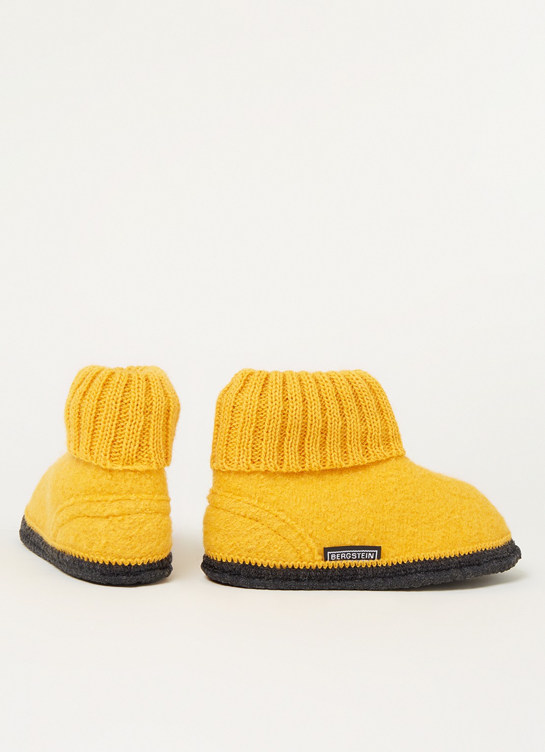 Bergstein Cozy pantoffel van wol - detail okergeel