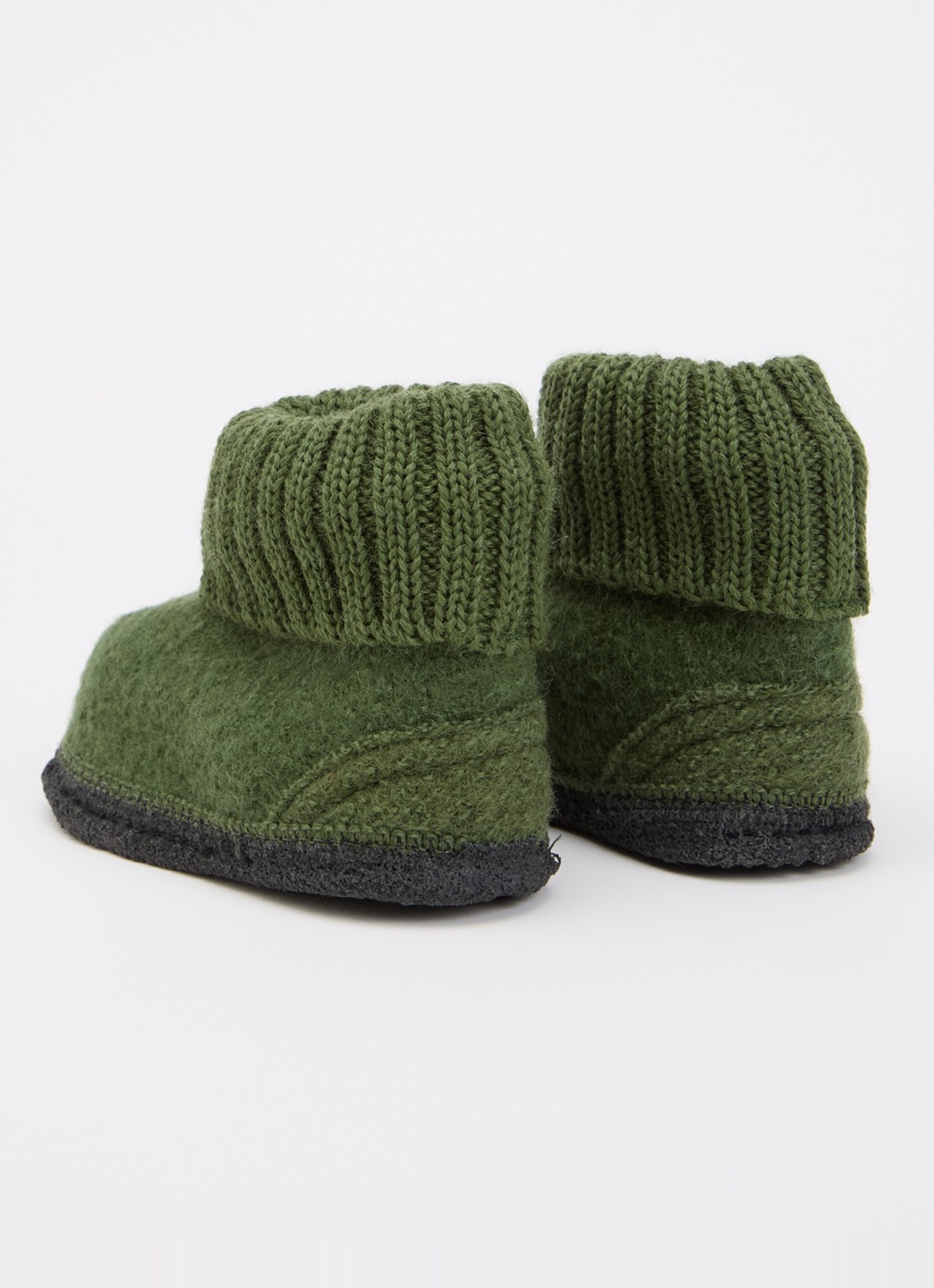 Bergstein Cozy pantoffel van wol - voorkant 2 groen