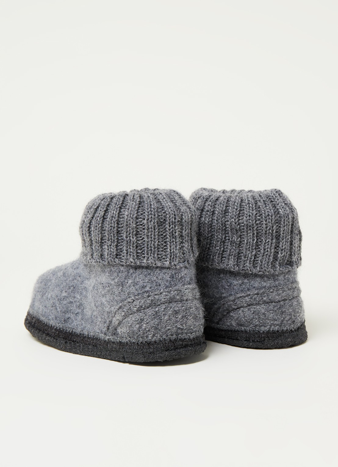Bergstein Cozy pantoffel van wol - detail 3 middengrijs