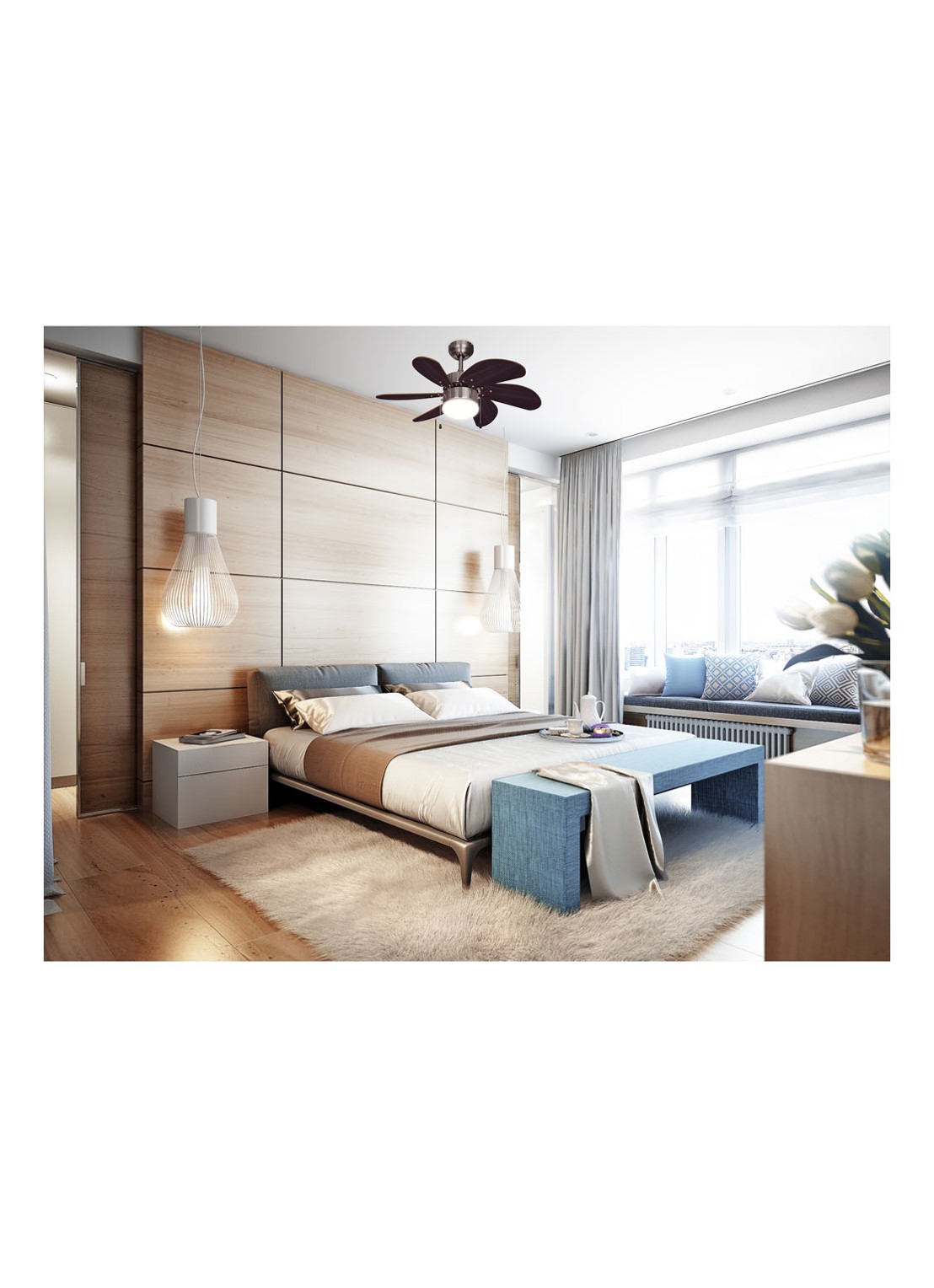 Bestron Plafondventilator DC30BC, Ø75 cm - detail bruin