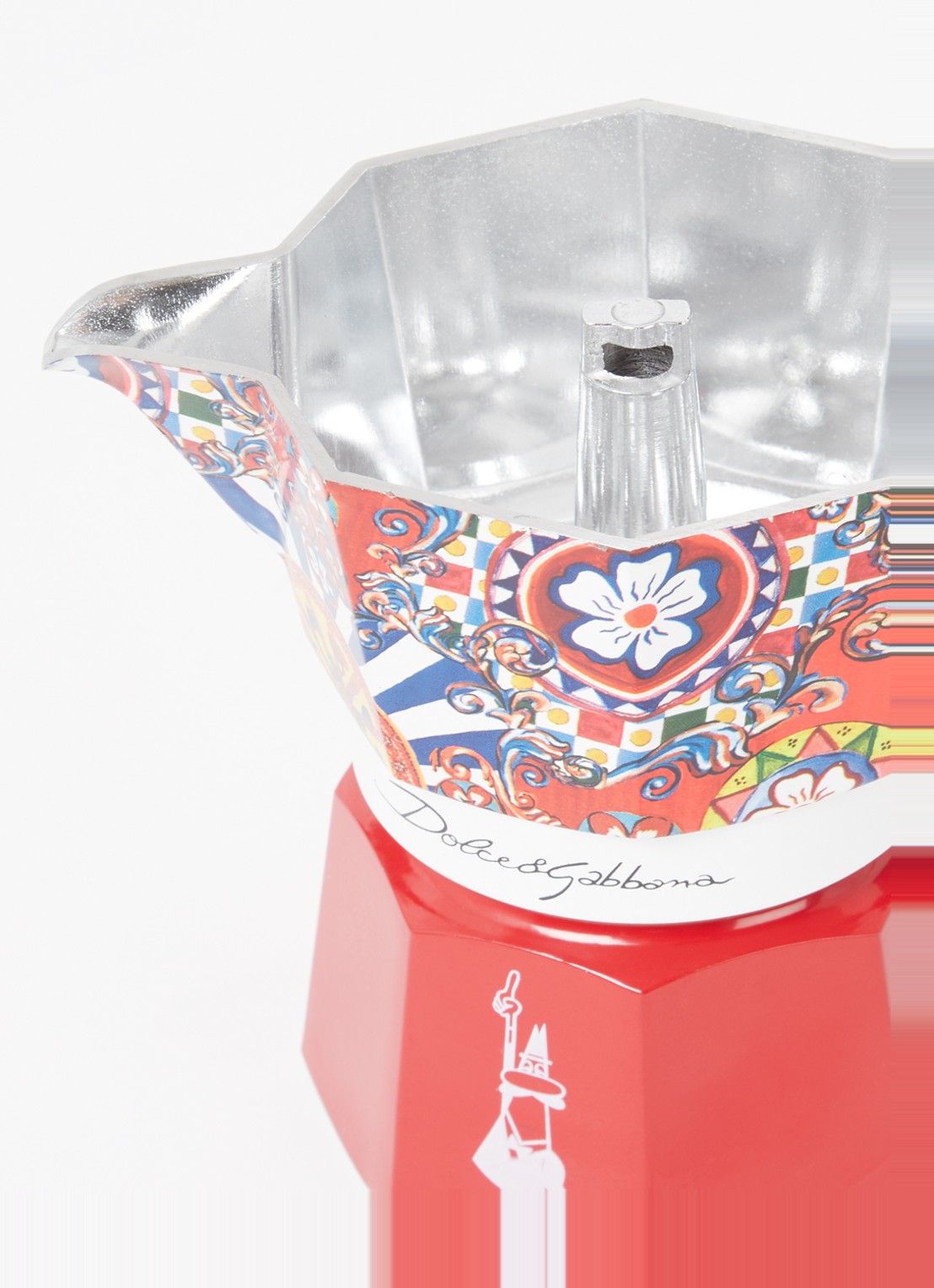 Bialetti Dolce & Gabbana Moka Express percolator 3-kops - voorkant 2 rood