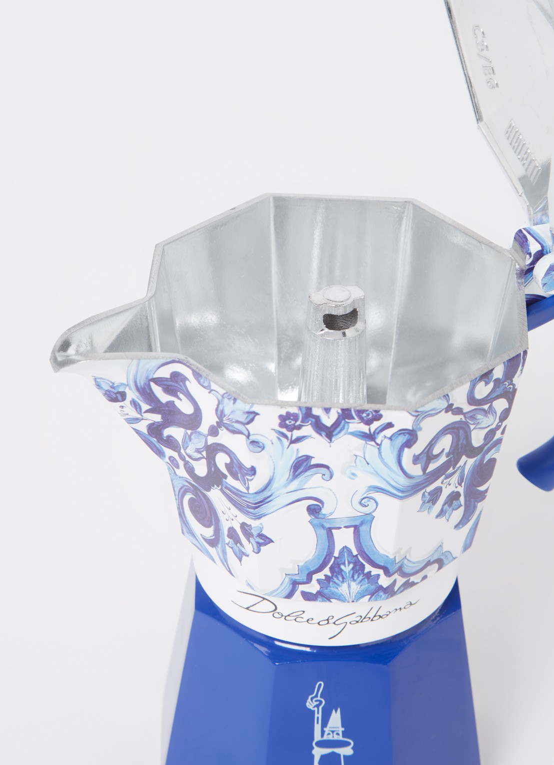 Bialetti Dolce & Gabbana Moka Express percolator 6-kops - voorkant 2 royalblauw