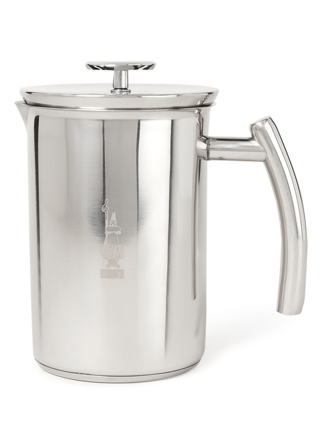 Bialetti Melkopschuimer 330 ml - voorkant zilver