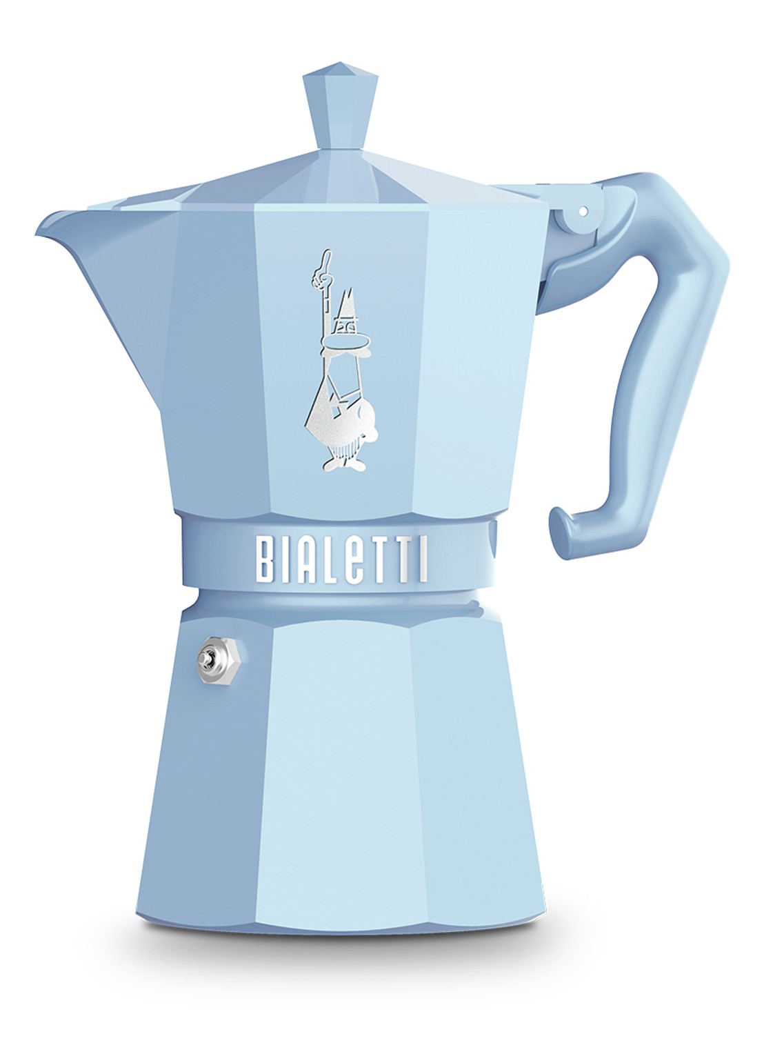 Bialetti Moka Exclusive percolator 6-kopjes - voorkant lichtblauw