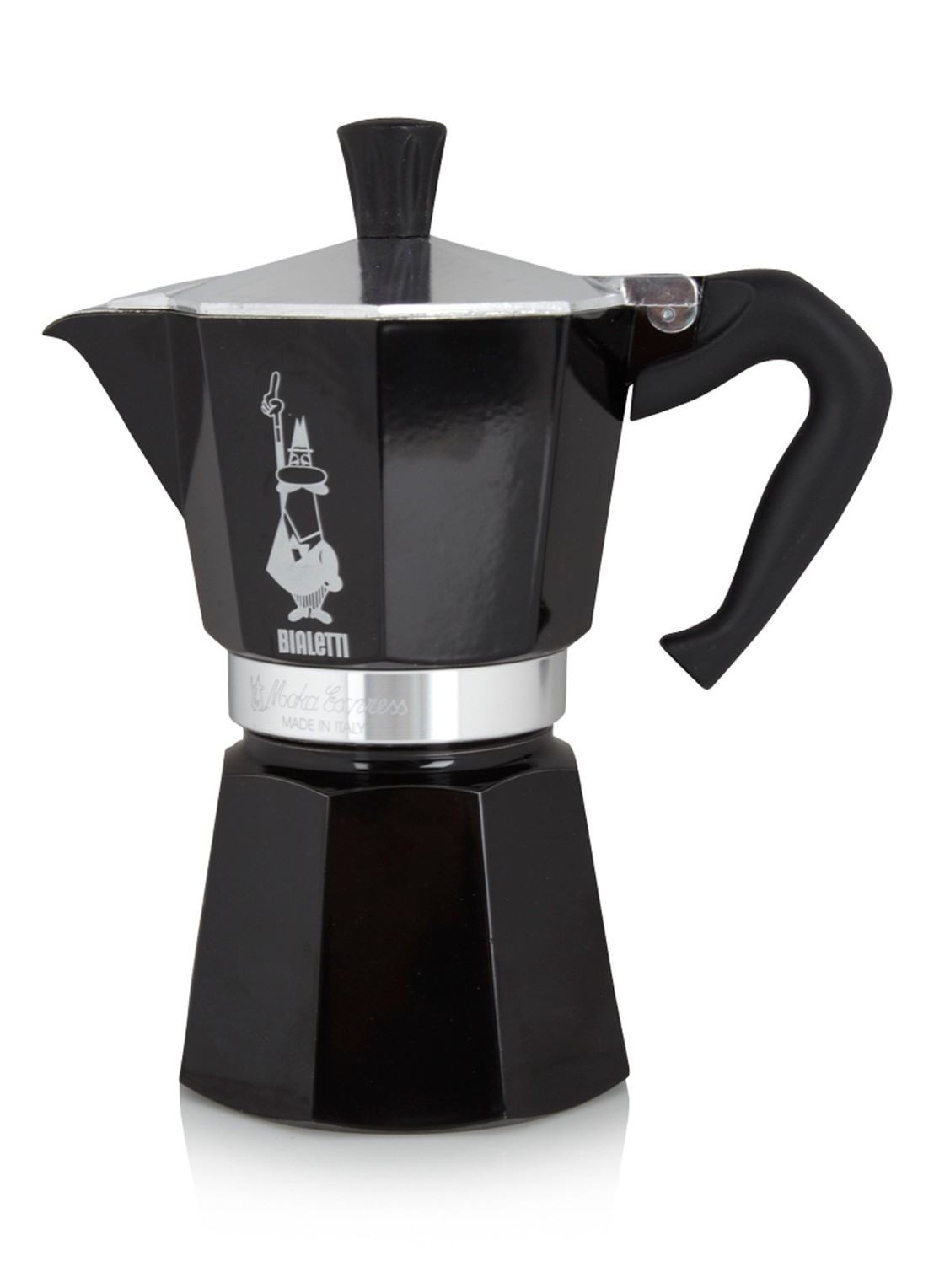 Bialetti Moka Express percolator 6-kops - voorkant zwart