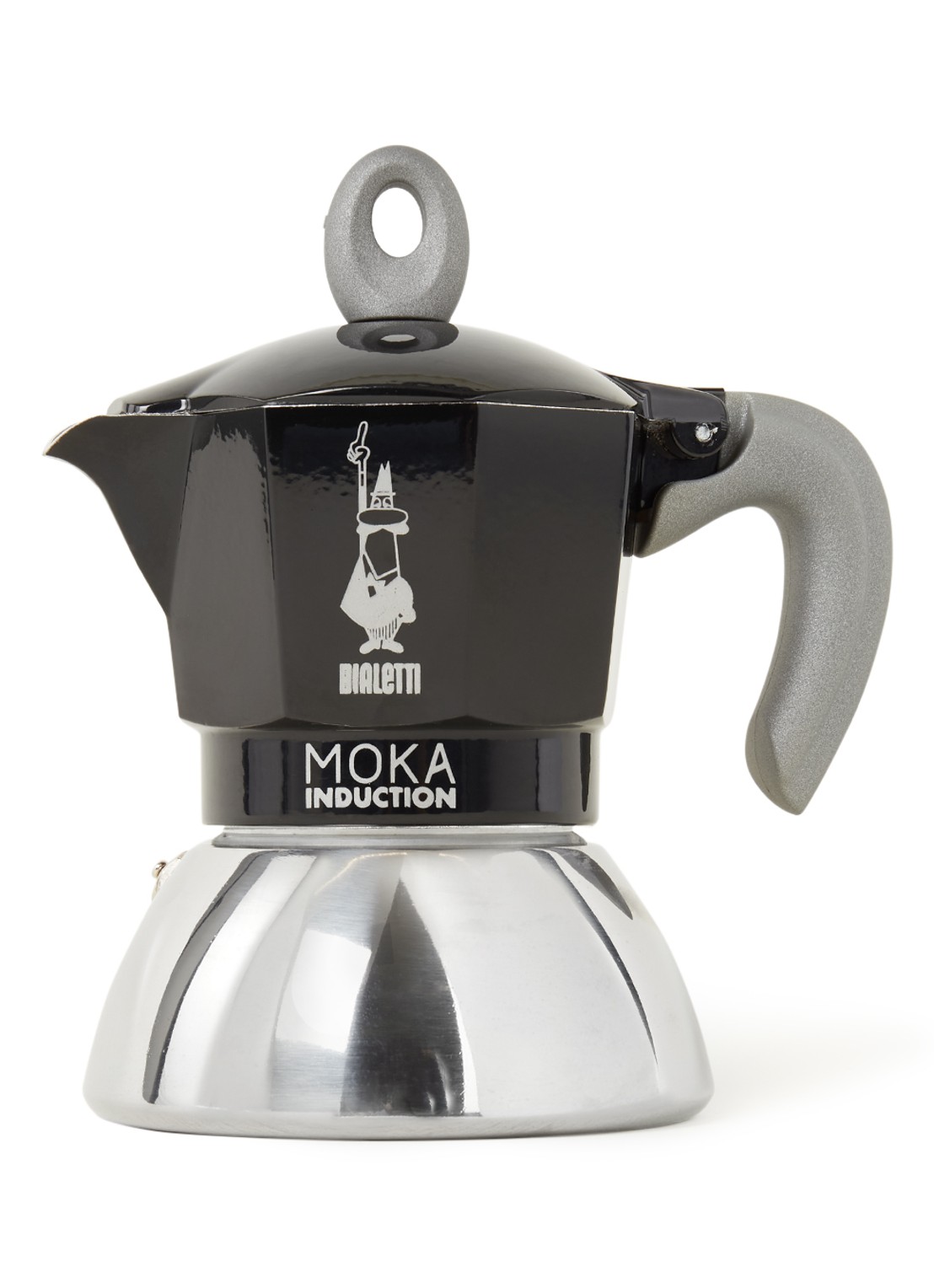 Bialetti Moka Inductie percolator 2-kops - voorkant zwart